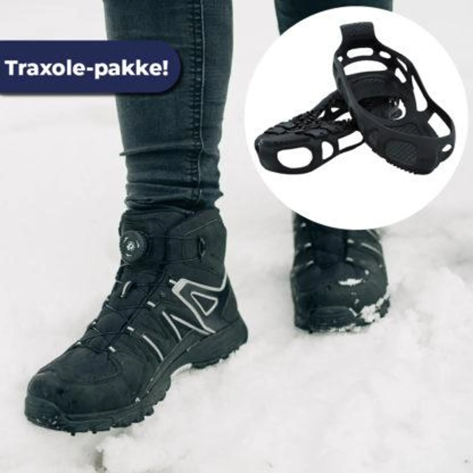 Traxole piggsko Hiking Black og skobeskytter-pakke, Dame/Herre