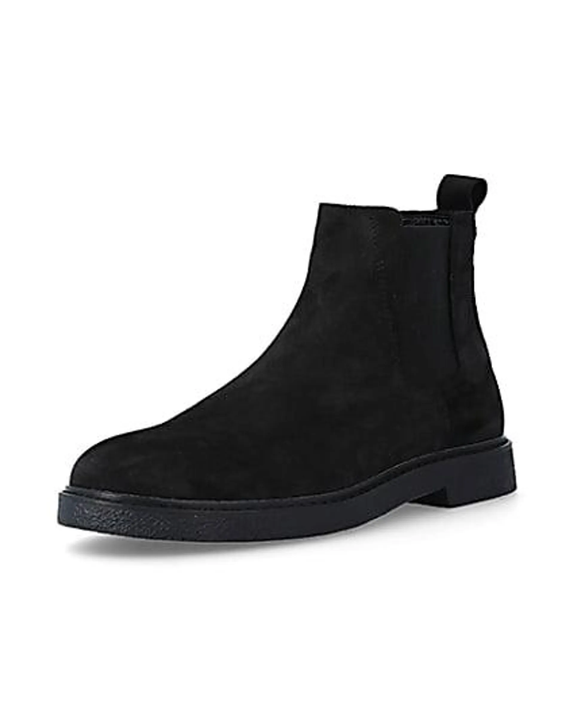Black suede chelsea boots