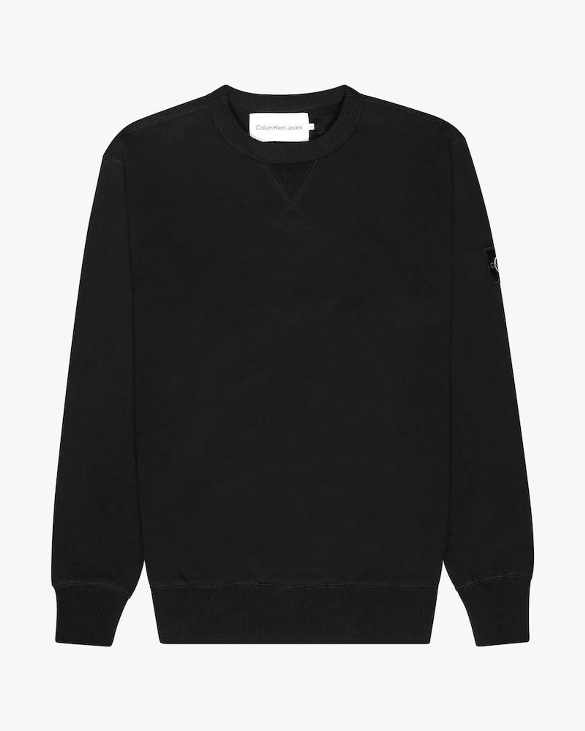 Badge Svart Crew Neck Genser