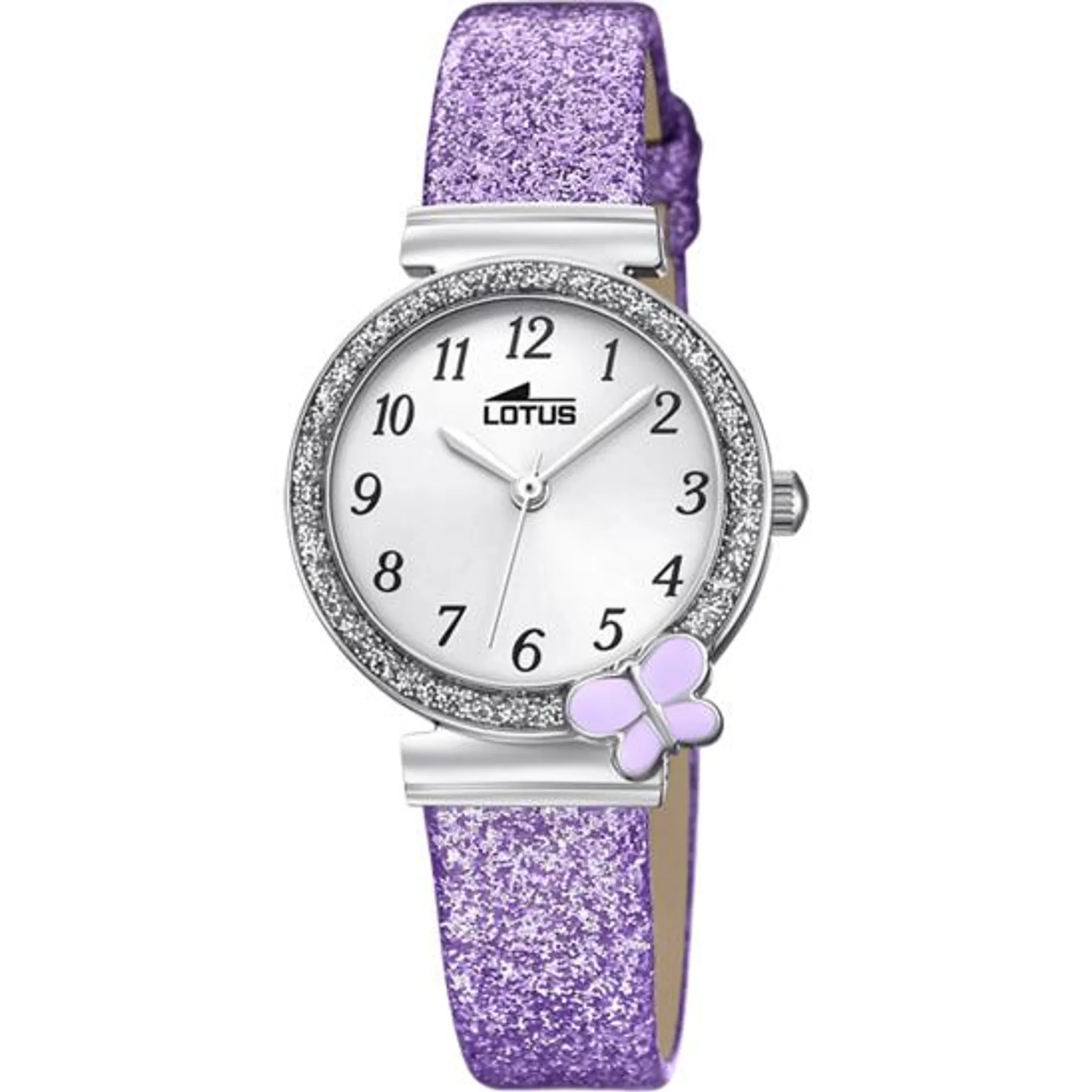 RELOJ INFANTIL LOTUS CON ESFERA PLATEADA 18584/4