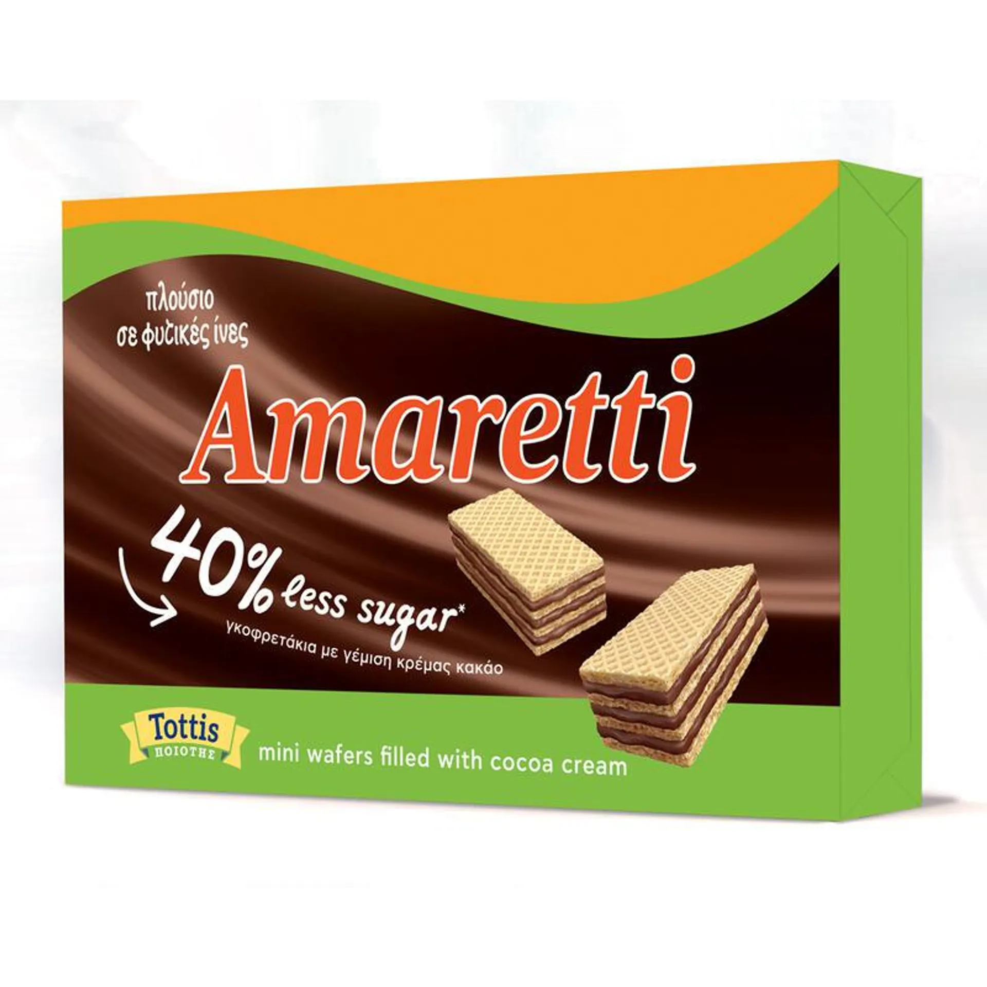 AMARETTI Γκοφρετάκια με 40% Λιγότερη Ζάχαρη 68gr