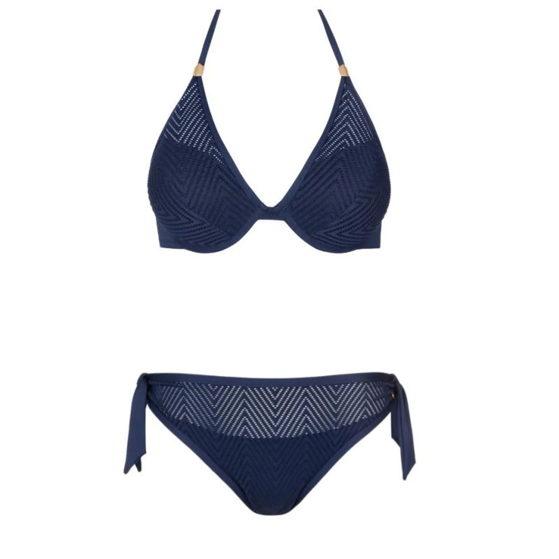 LIS-40696-M4 - Bikini push-up con ferretto combinato Santorini - Night Blue