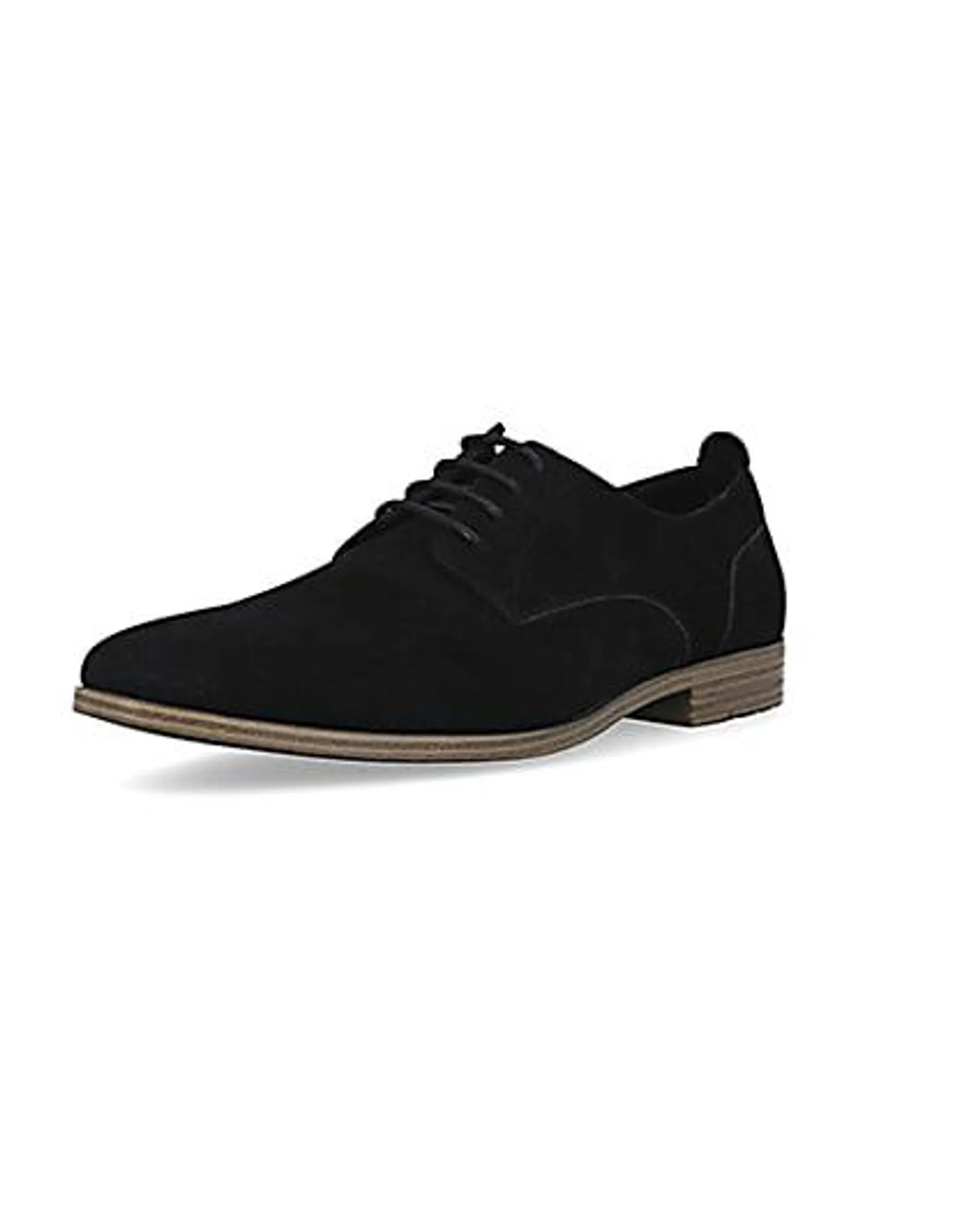 Black suedette derby shoes
