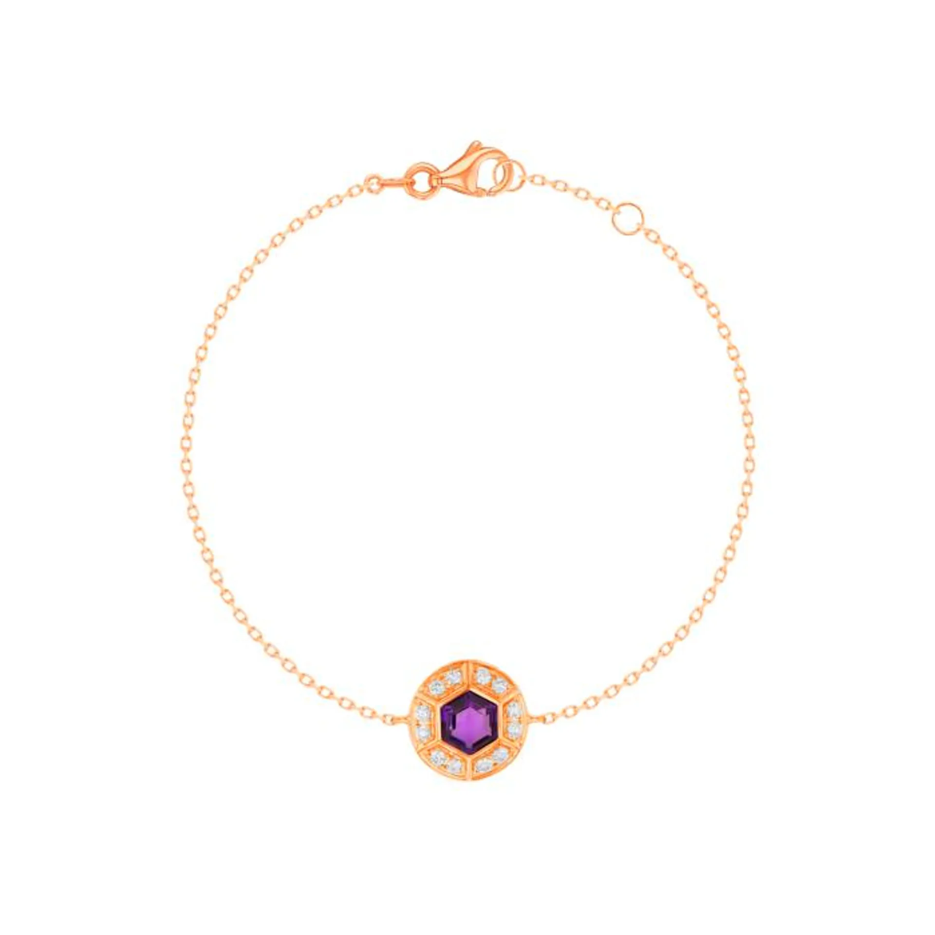 Kanzi Bracelet in 18K Rose Gold and studded with Purple Amethyst