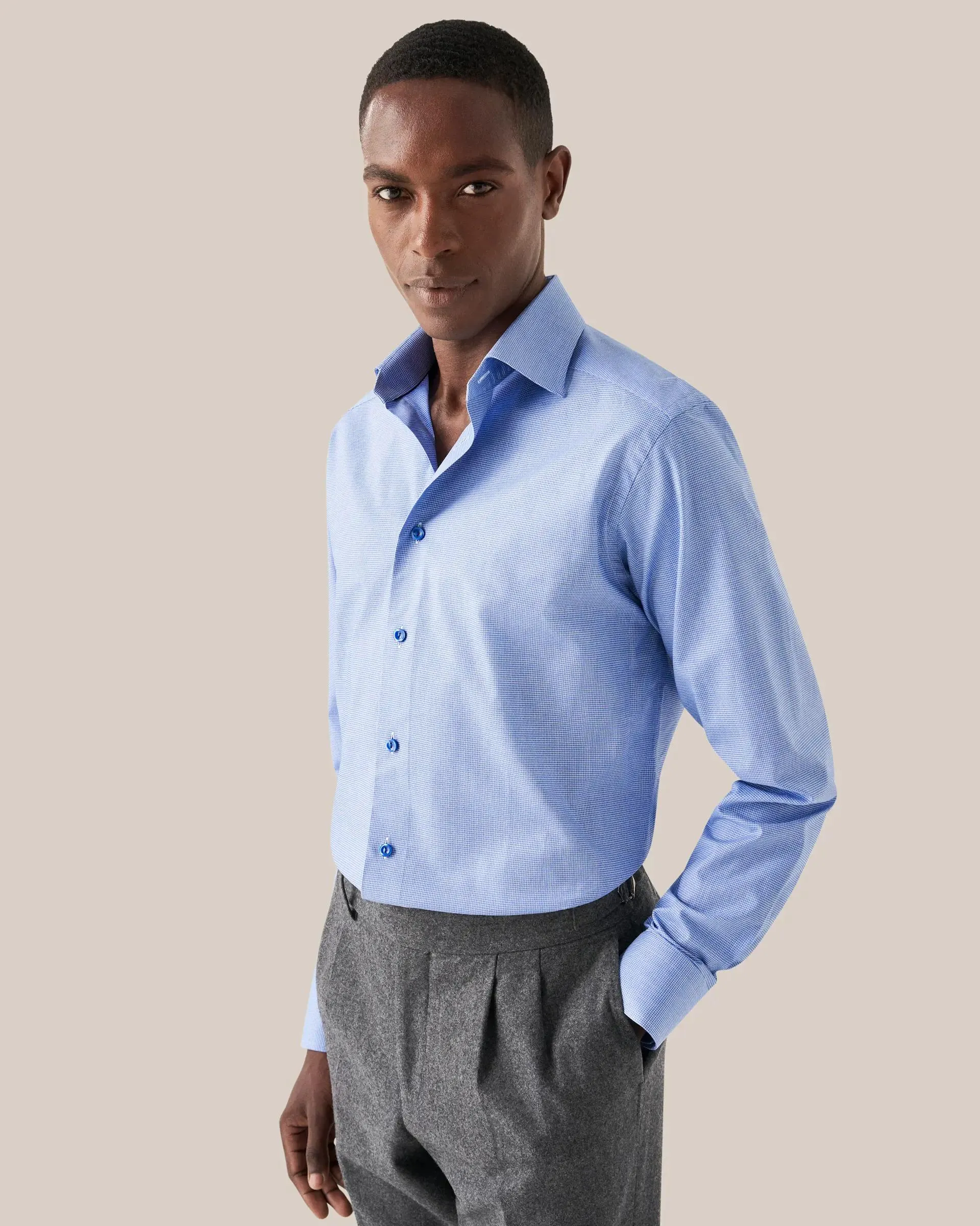 Blue Dobby Shirt