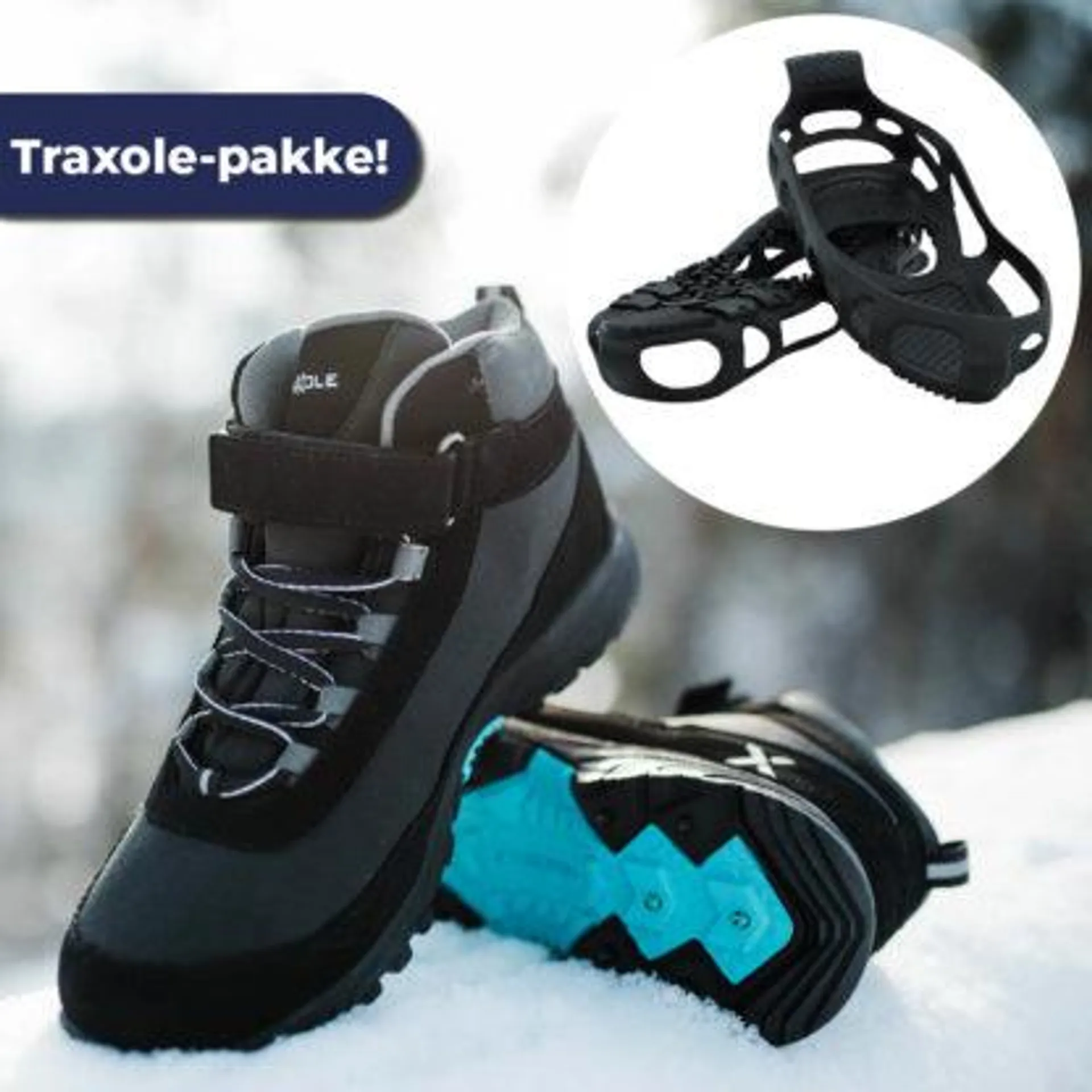 Traxole piggsko og skobeskytter-pakke, Dame/Herre