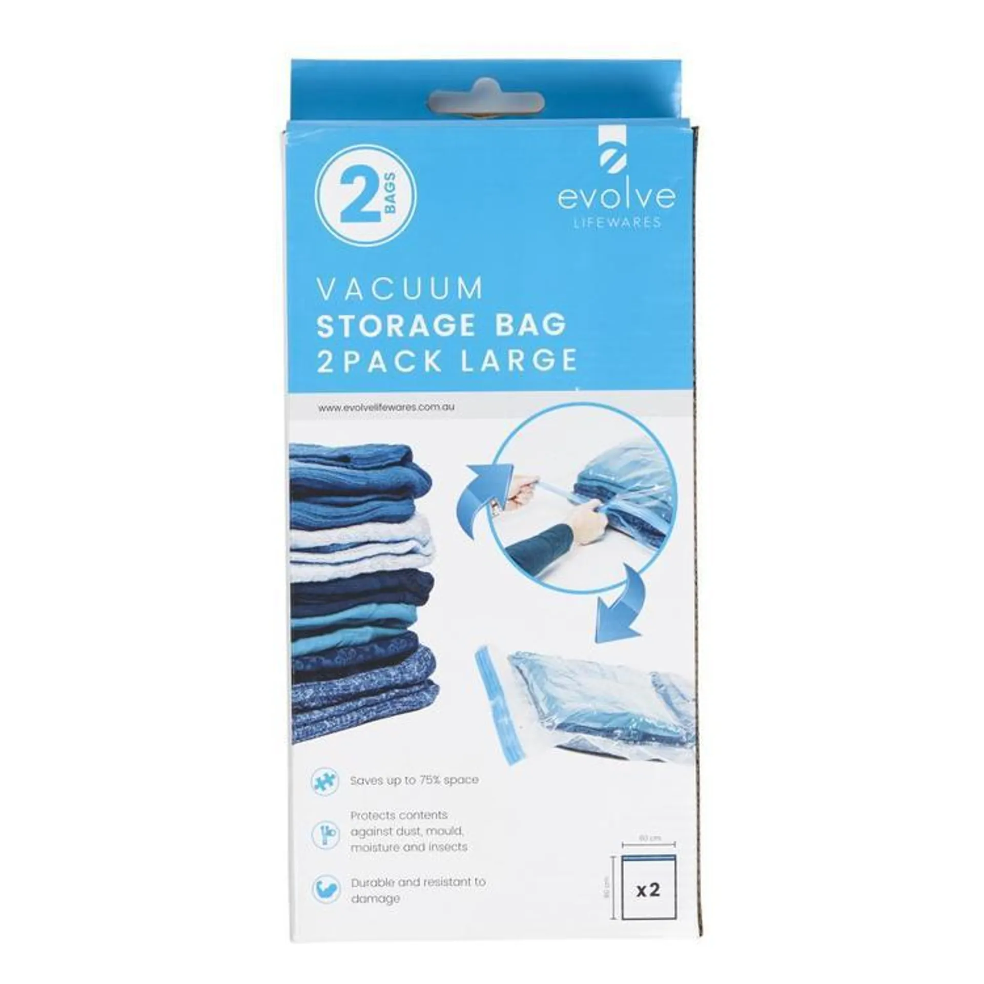 Evolve Lifewares Vacuum Bags 2 Pack Clear