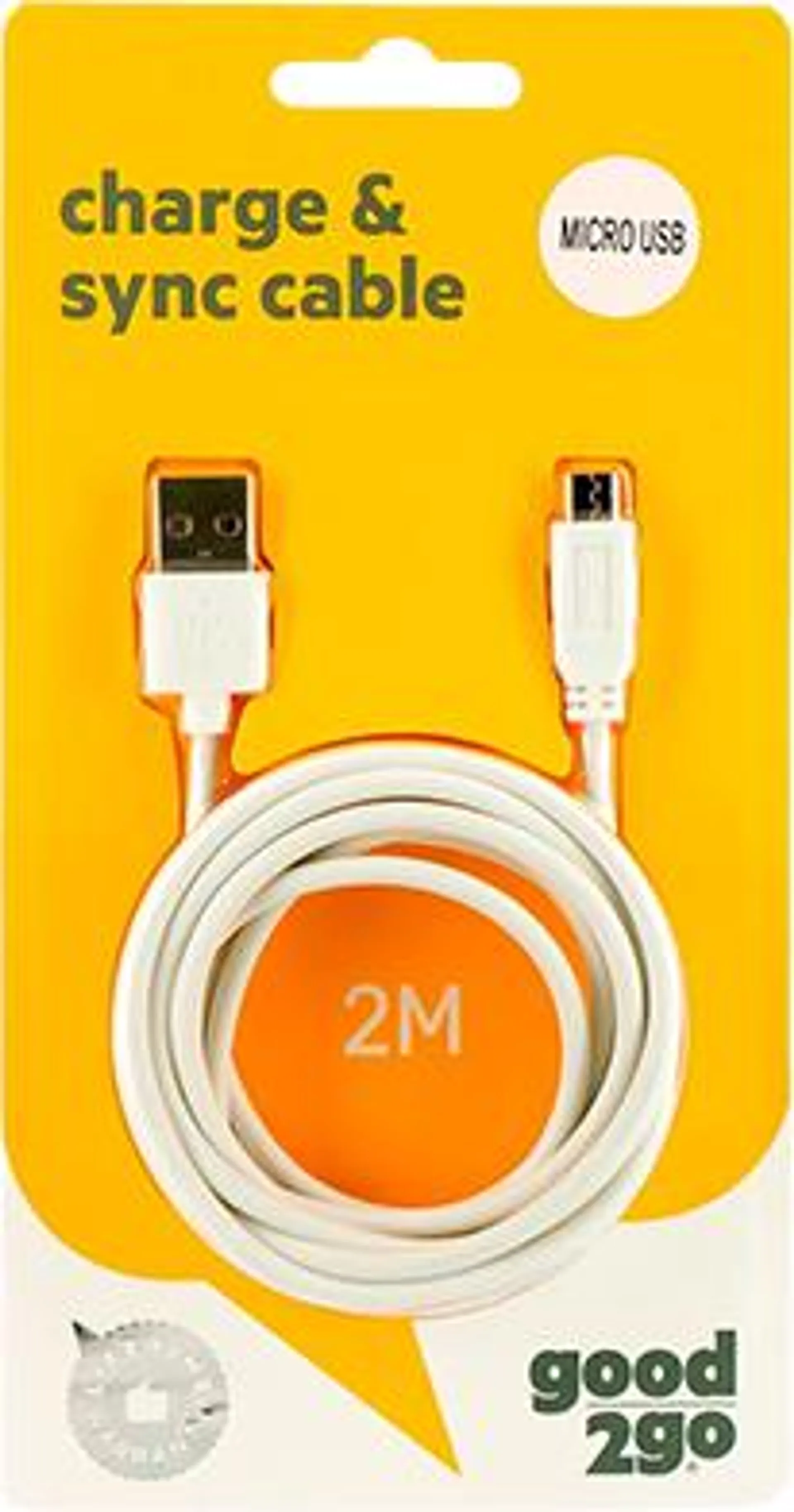 Charge and Sync 2m Micro USB Cable