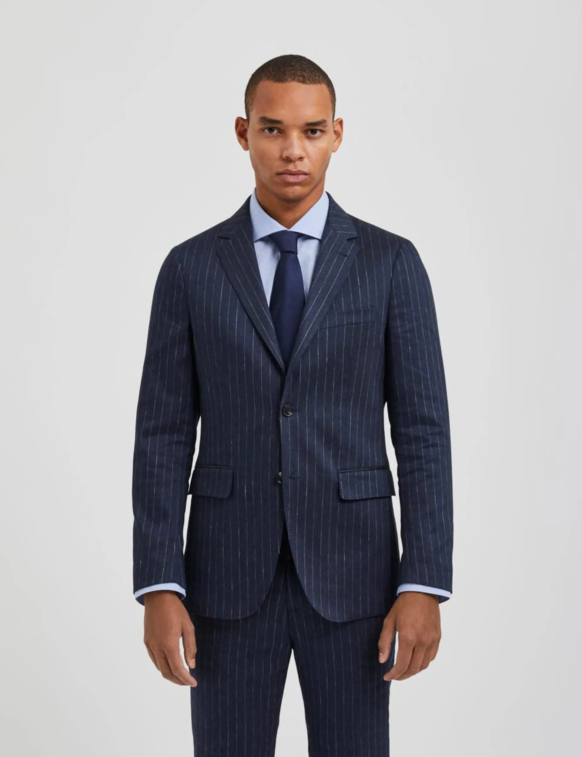 Olaf Stretch Lin Blazer Slim - Midnight