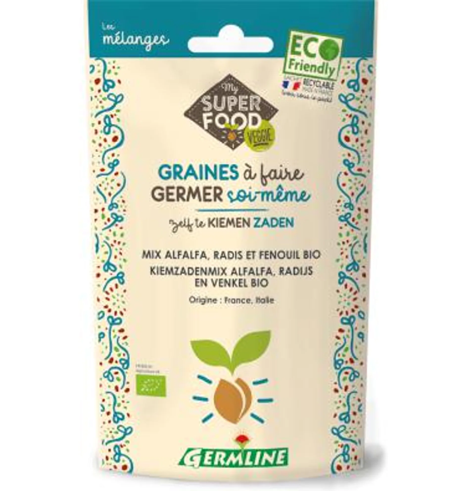 Graines à germer Alfalfa - Radis - Fenouil (150g)