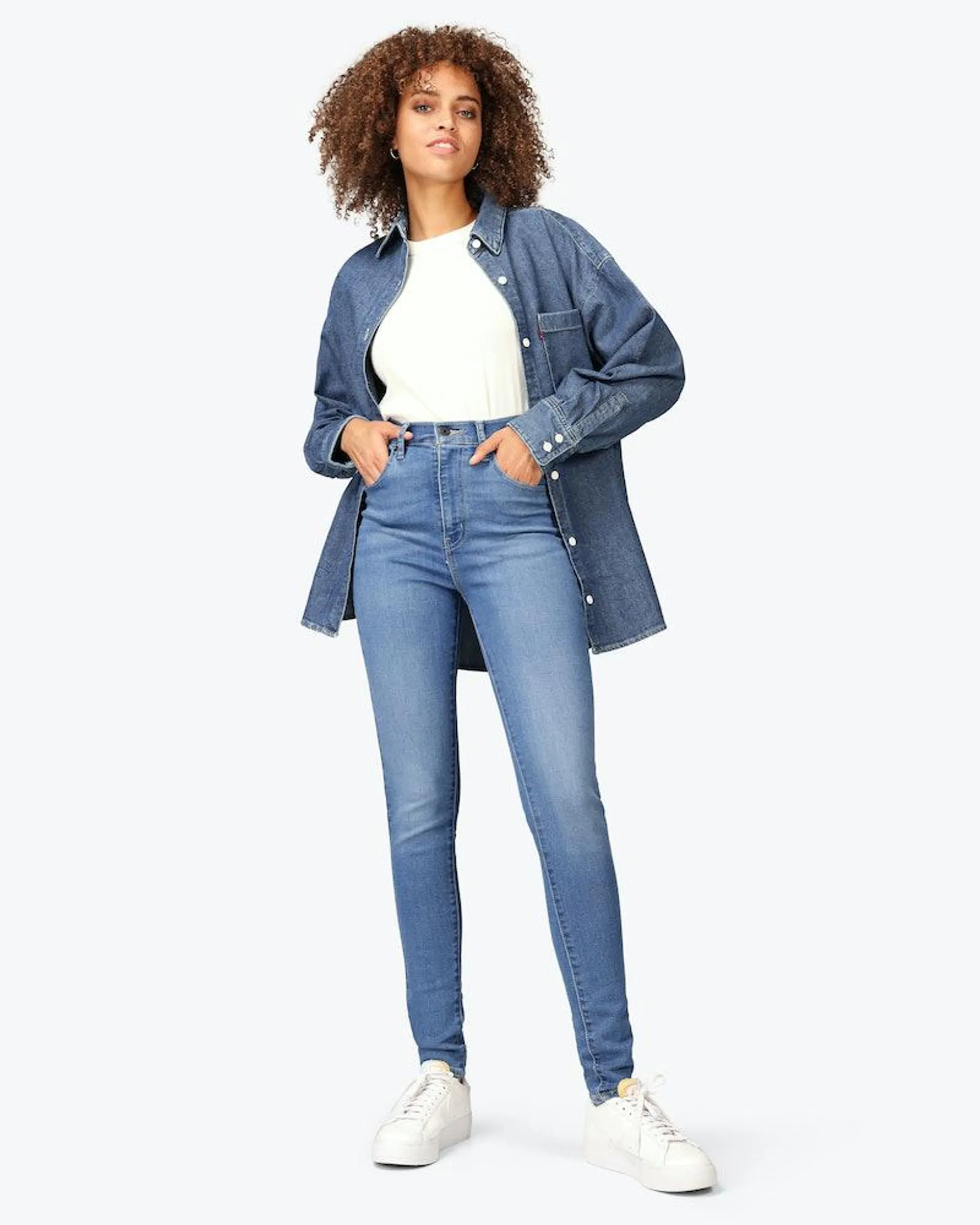 Mile High Super Skinny Medium Blå Jeans