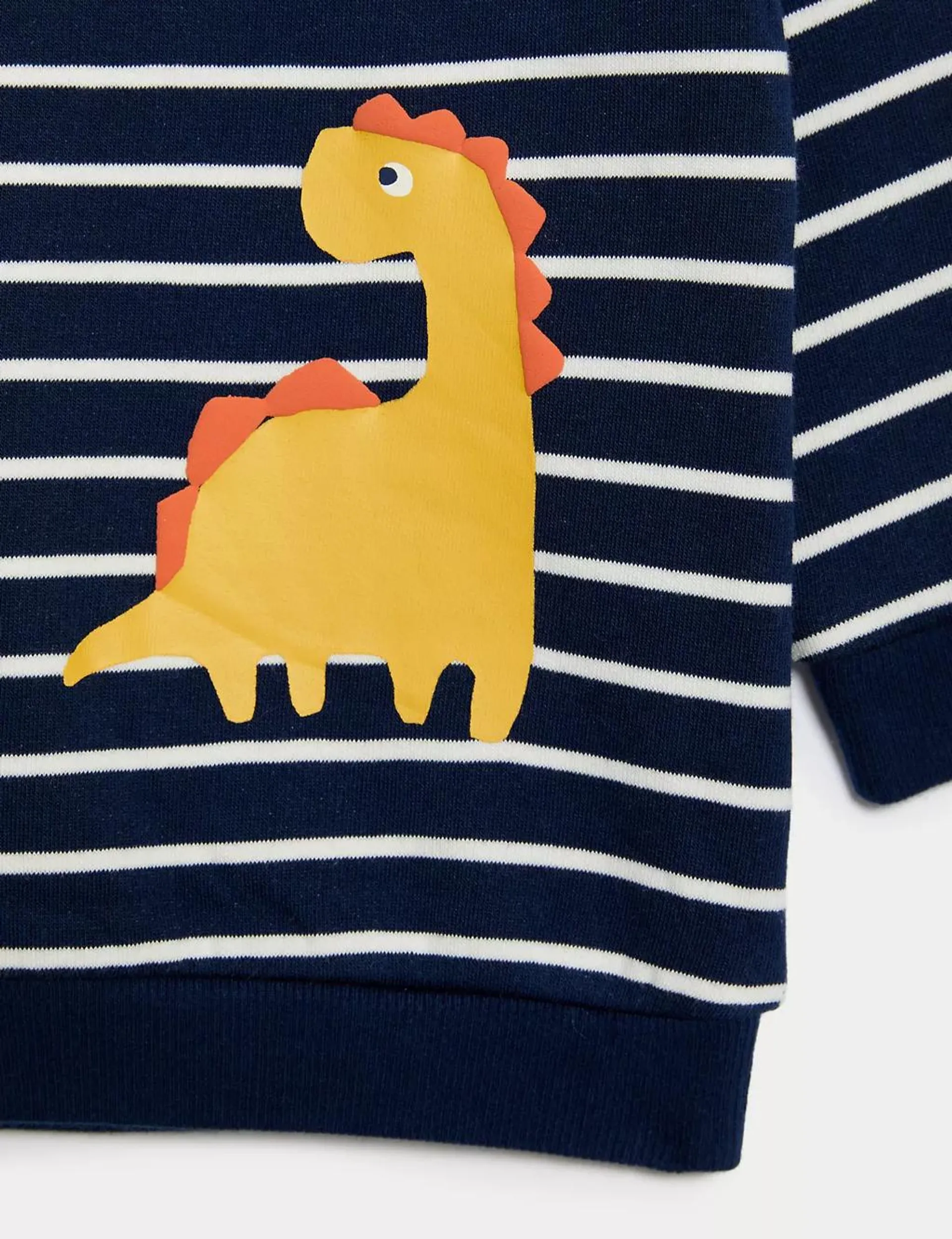 Cotton Rich Striped Dinosaur Sweatshirt (0-3 Yrs)