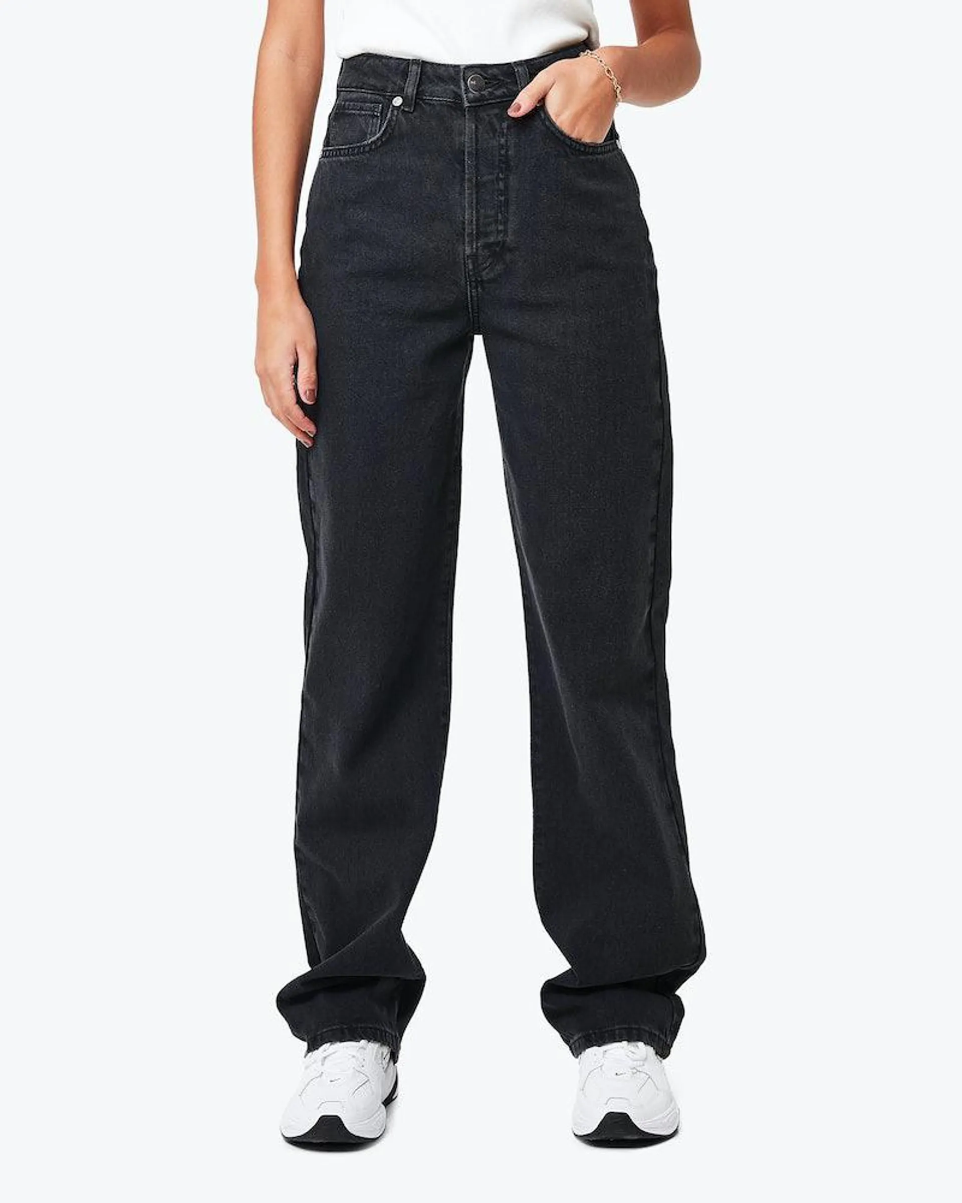 Regular Wide Mørk Grå Jeans