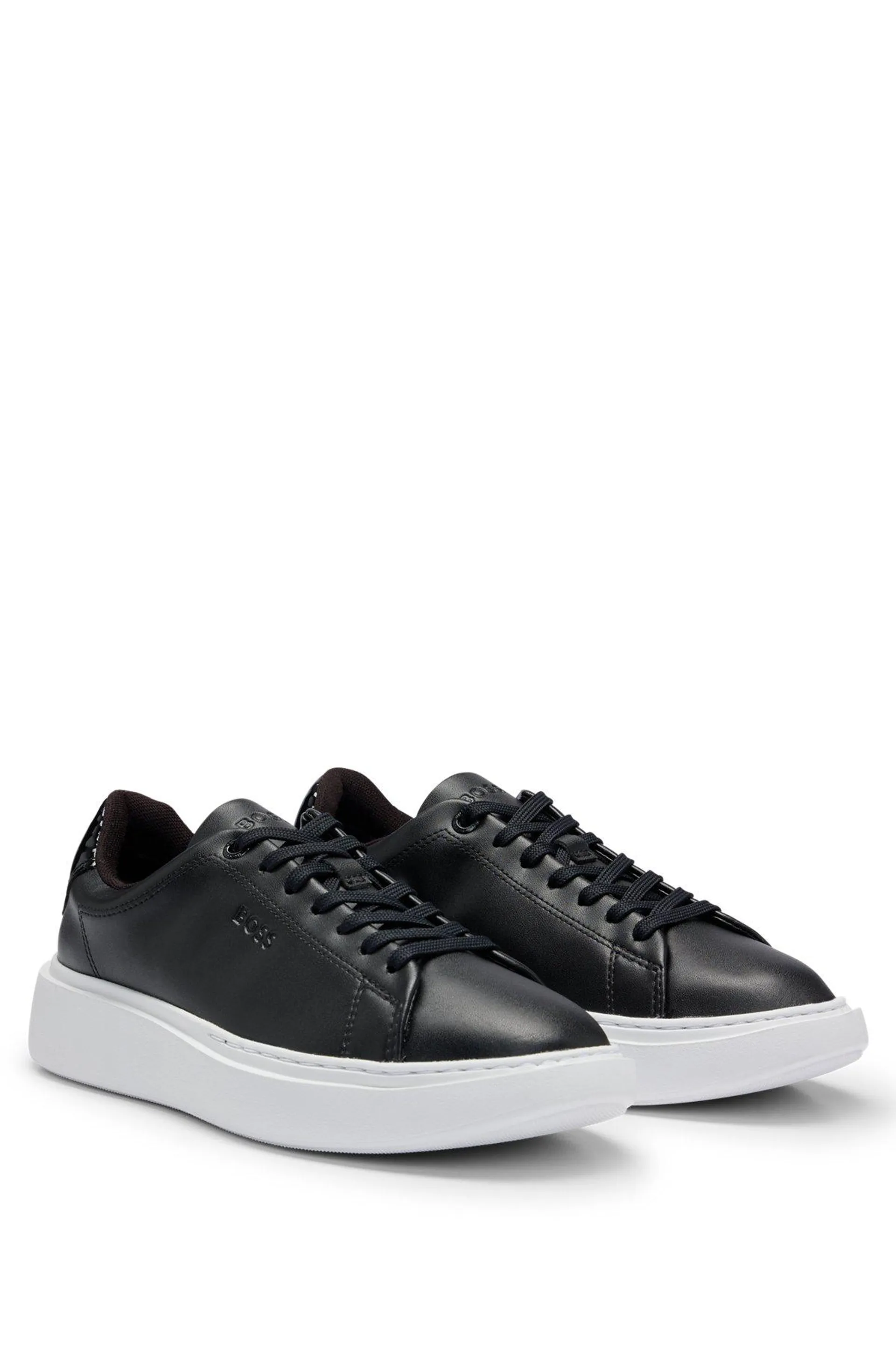 Logo-embossed cupsole trainers with glossy backtab
