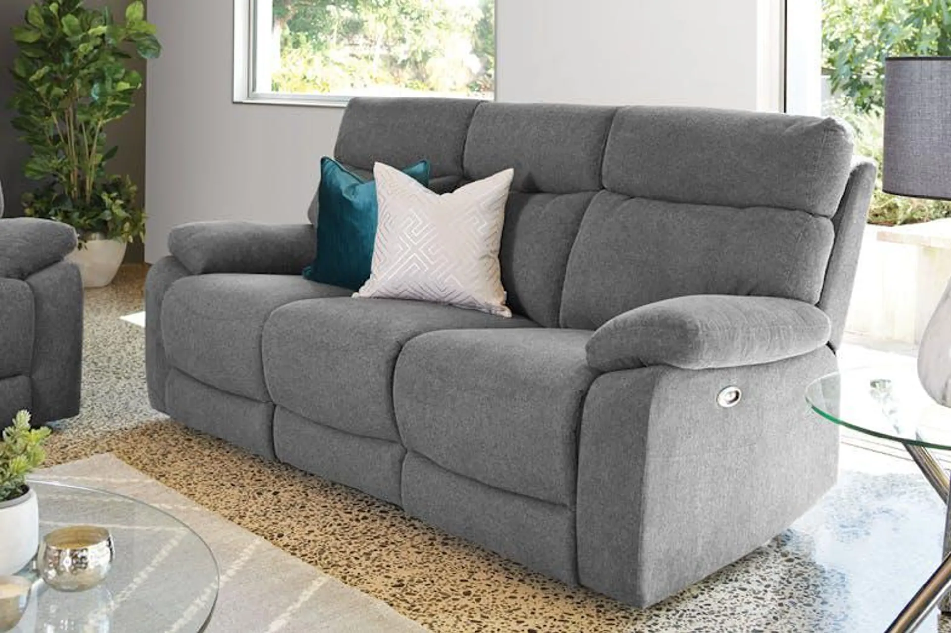 Genesis 3 Seater Fabric Electric Recliner Sofa