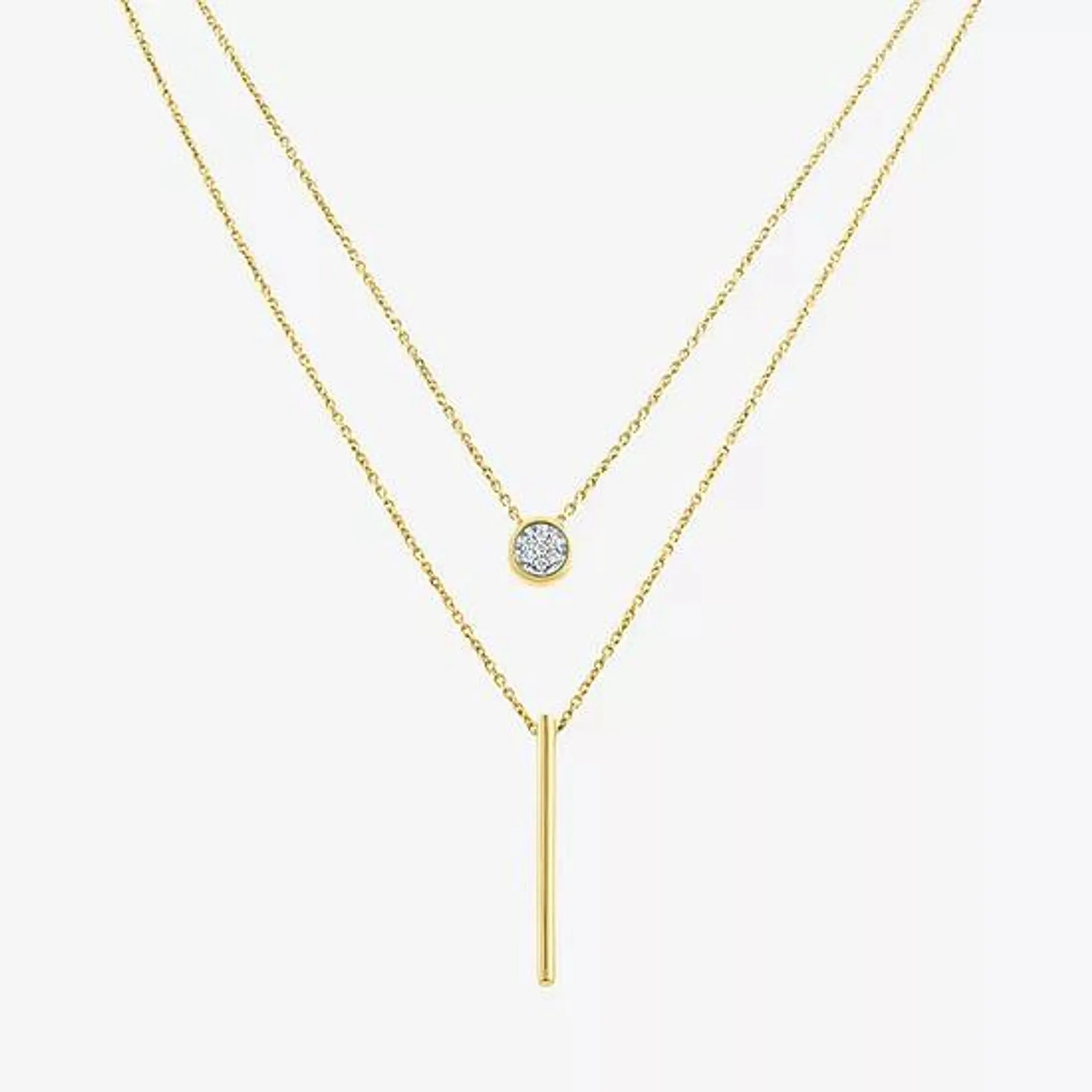 YES, PLEASE! 2-pc. Diamond Accent Bar Necklace Set in Sterling Silver or 14K Gold Over Silver