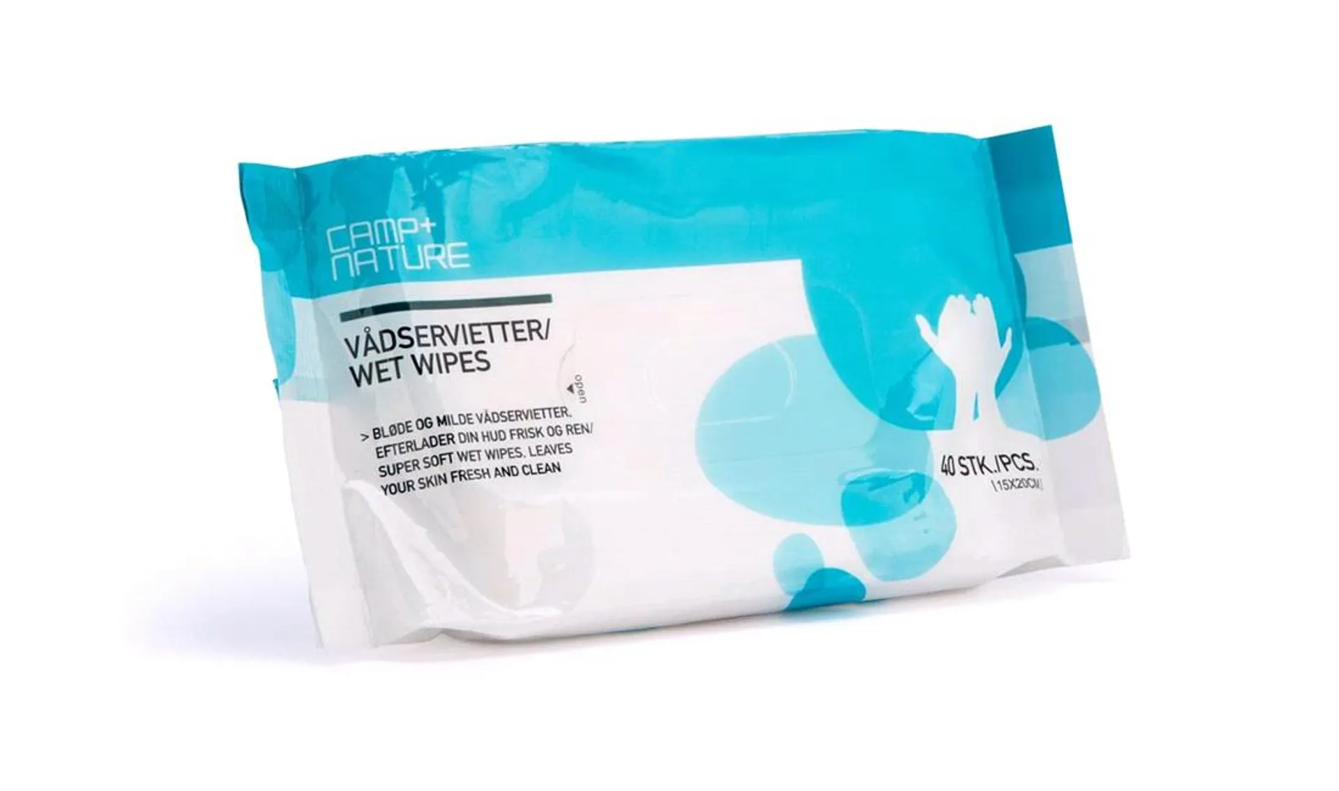 Våtserviett Camp+nature wet wipes 40 stk