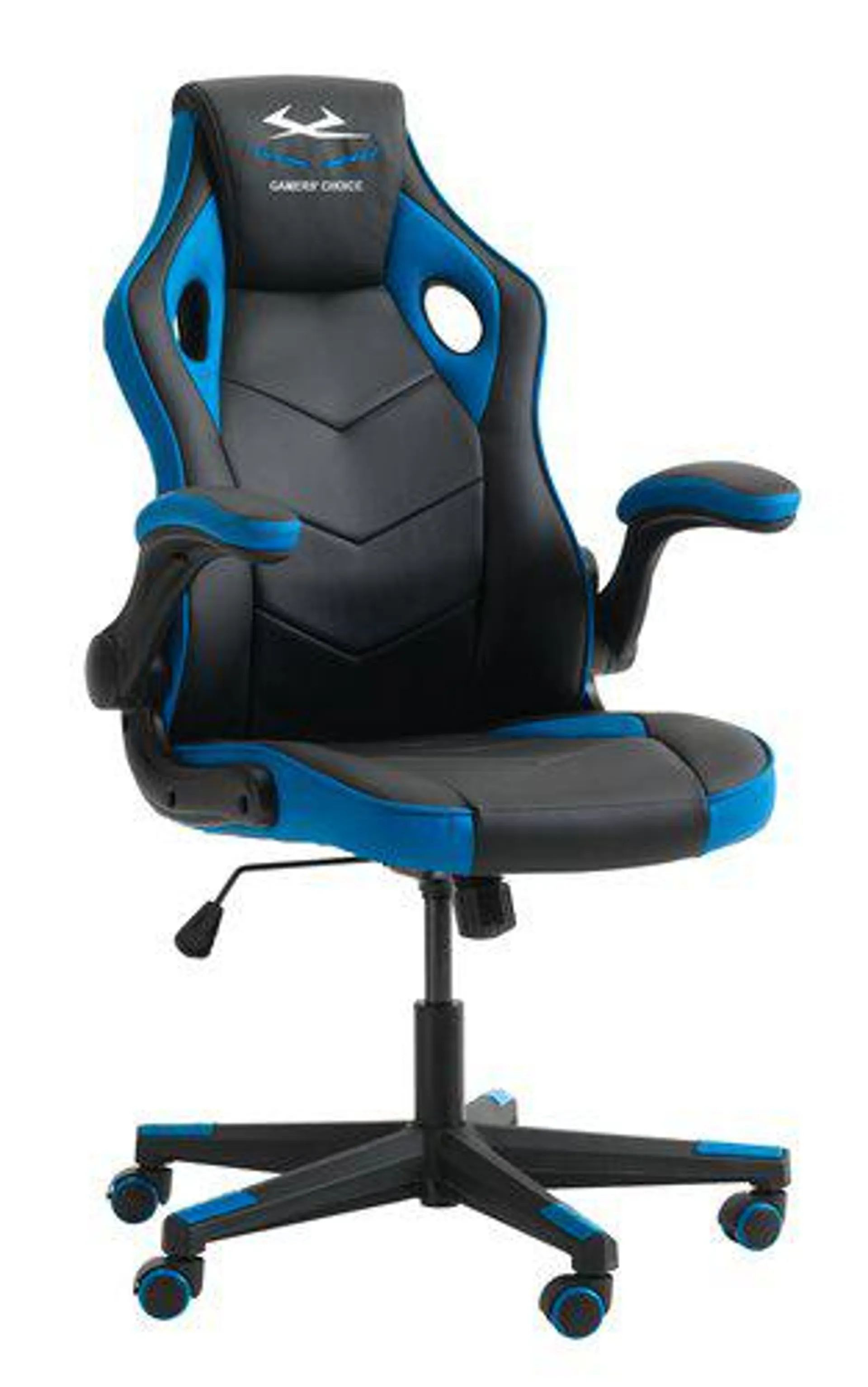 Gamingstol VOJENS svart/blå imitert skinn/mesh
