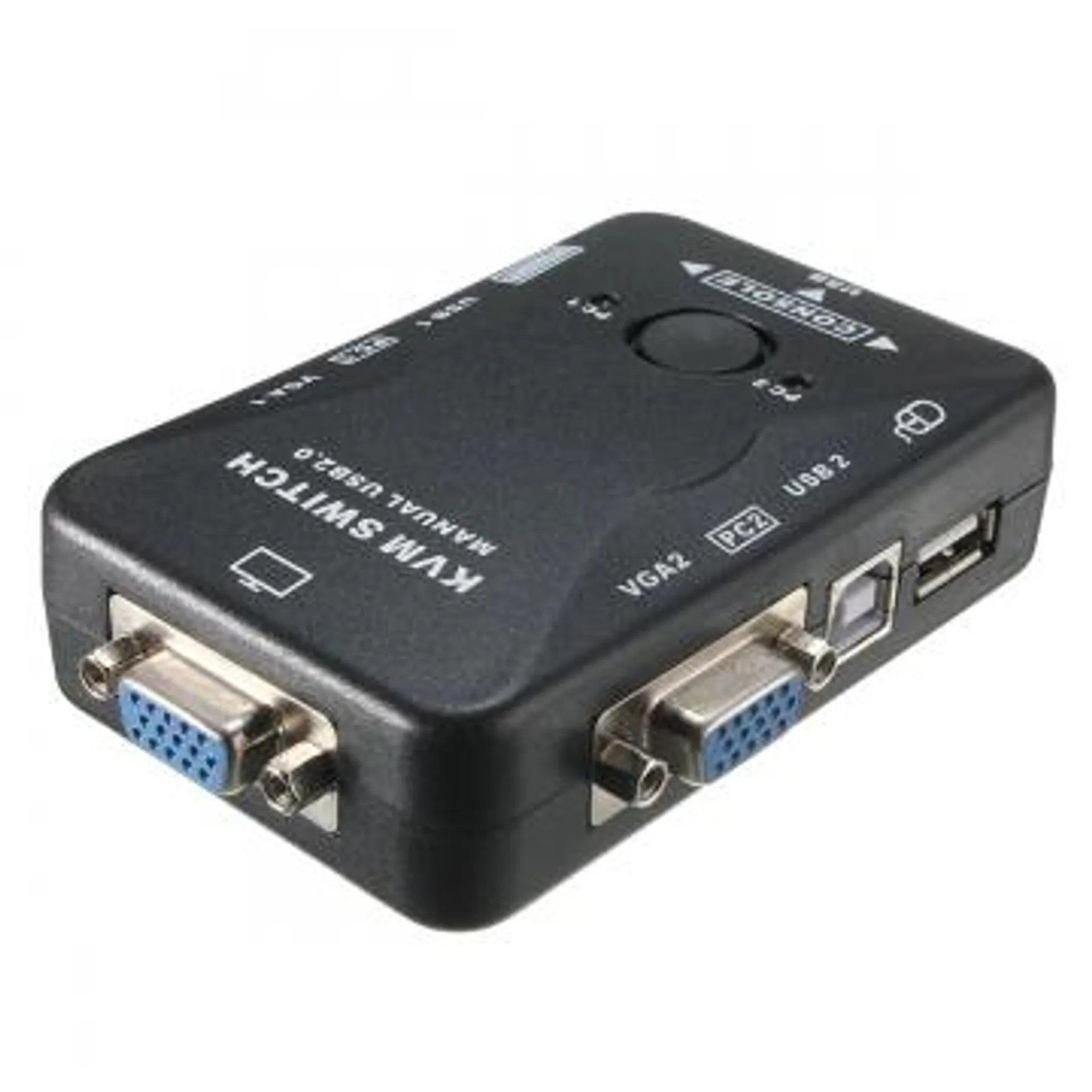 2 Port Hub USB 2.0 KVM SVGA VGA Switch Box Adapter