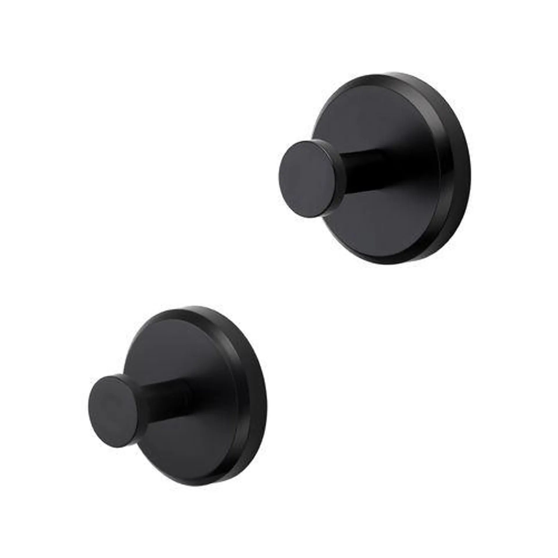 Naleon Black Suction Works Hook Bathroom Accessory - 2 Pack