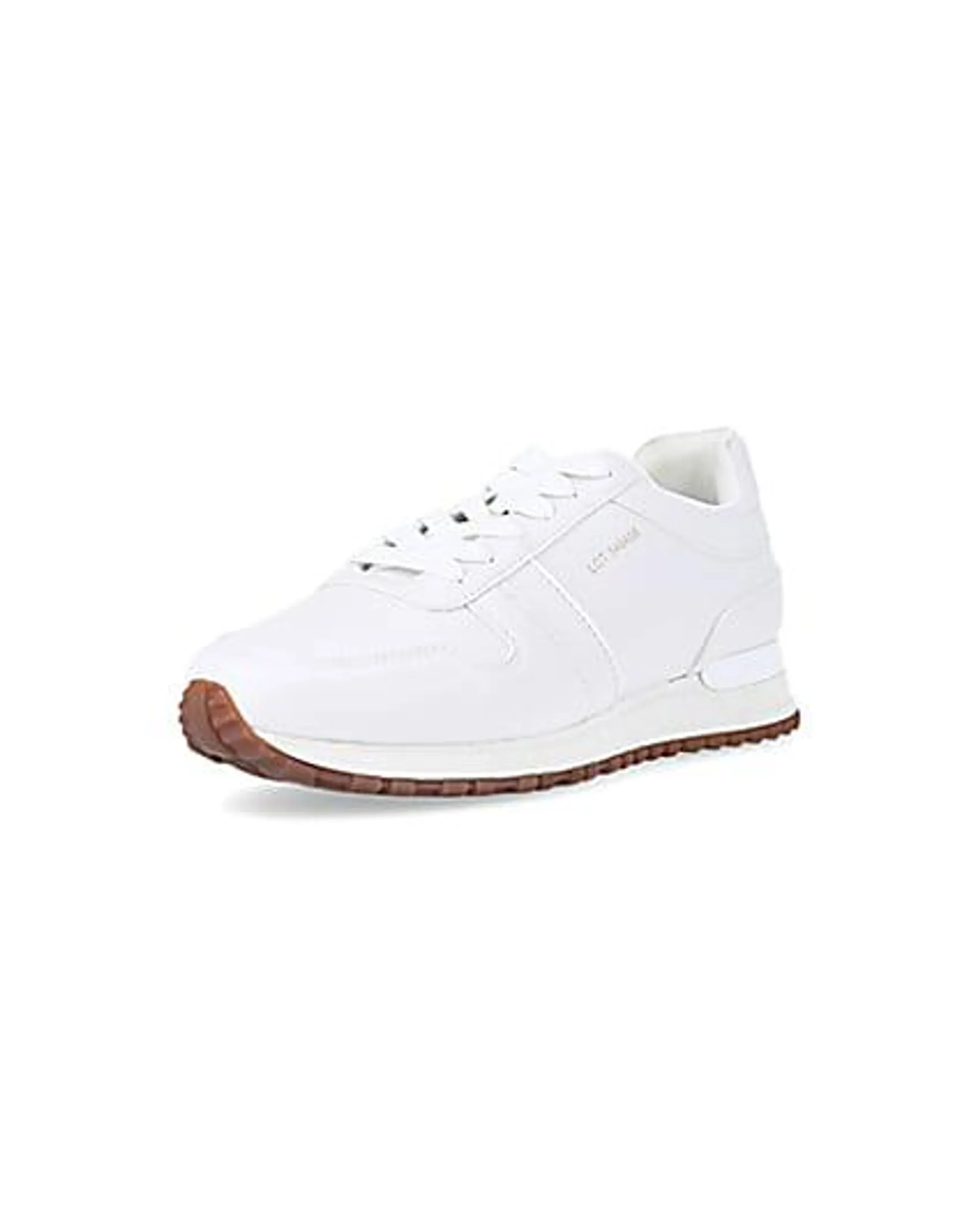 White embossed trainers