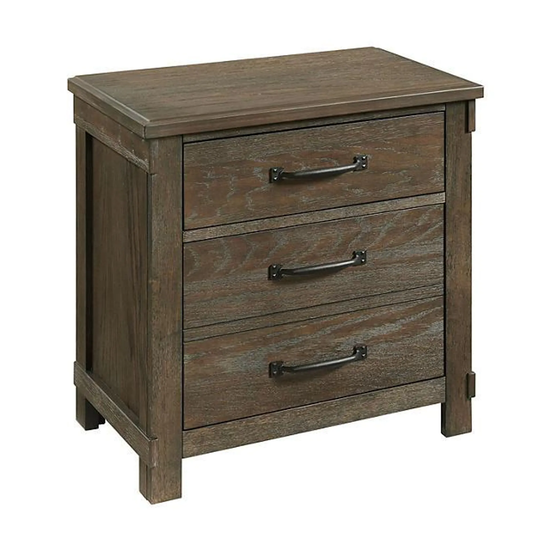 Society Den Jack 2-Drawer Nightstand with USB Ports, Walnut