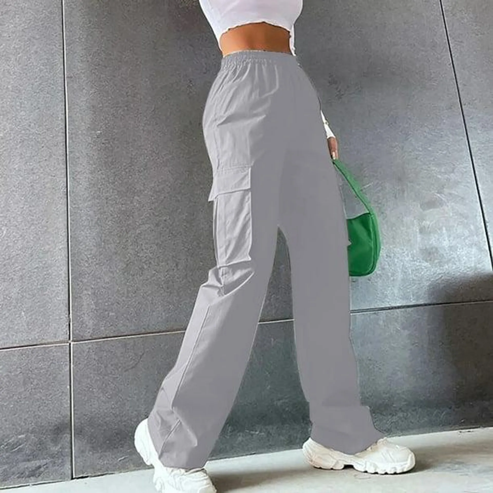 zanvin Linen Pants for Women, Pants Women Women's Casual Pants Salopette Droite Cylindrique de Poche Couleur Unie