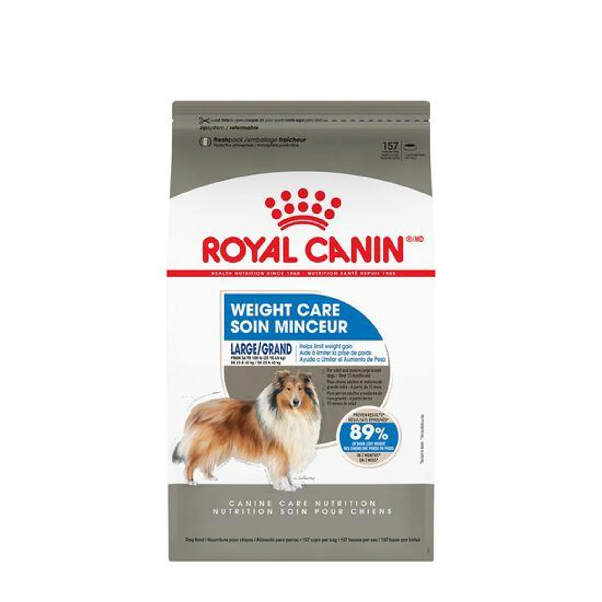 Nourriture sèche formule nutrition soins minceur pour chien adultes de grande taille