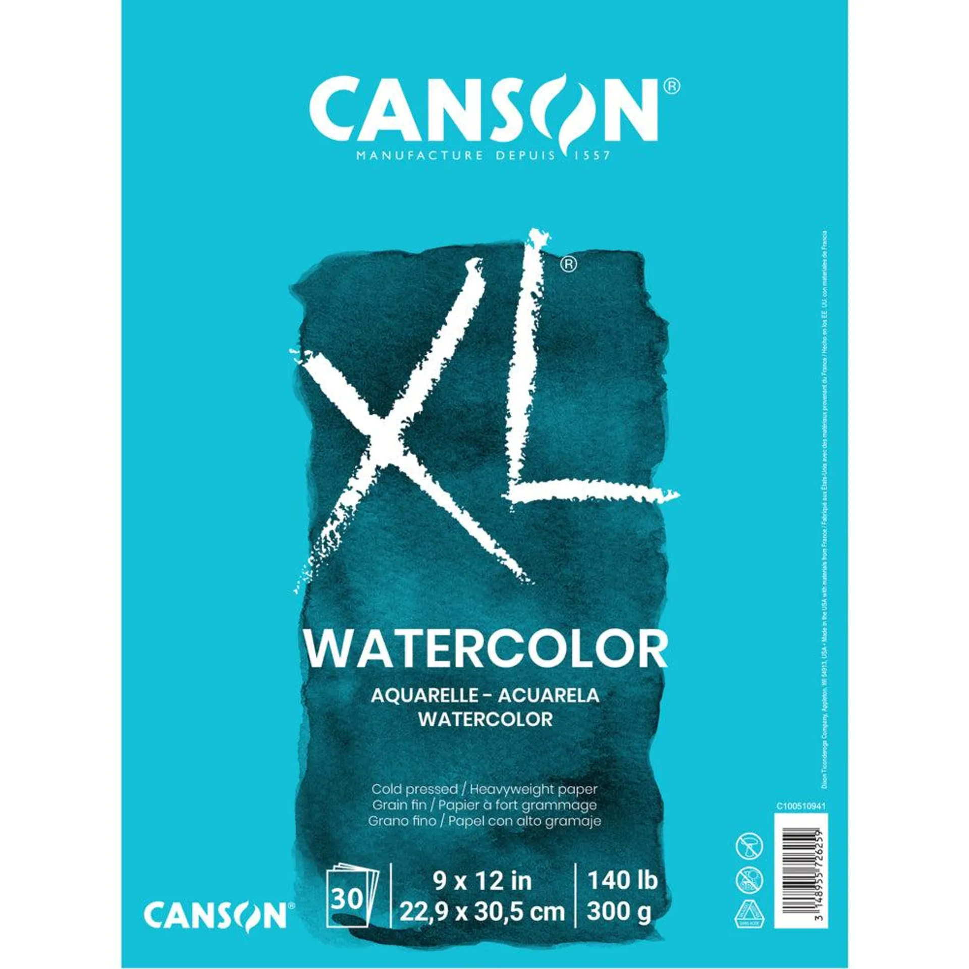 Canson XL Series Aquarelle - 9" x 12" - 30 Feuilles