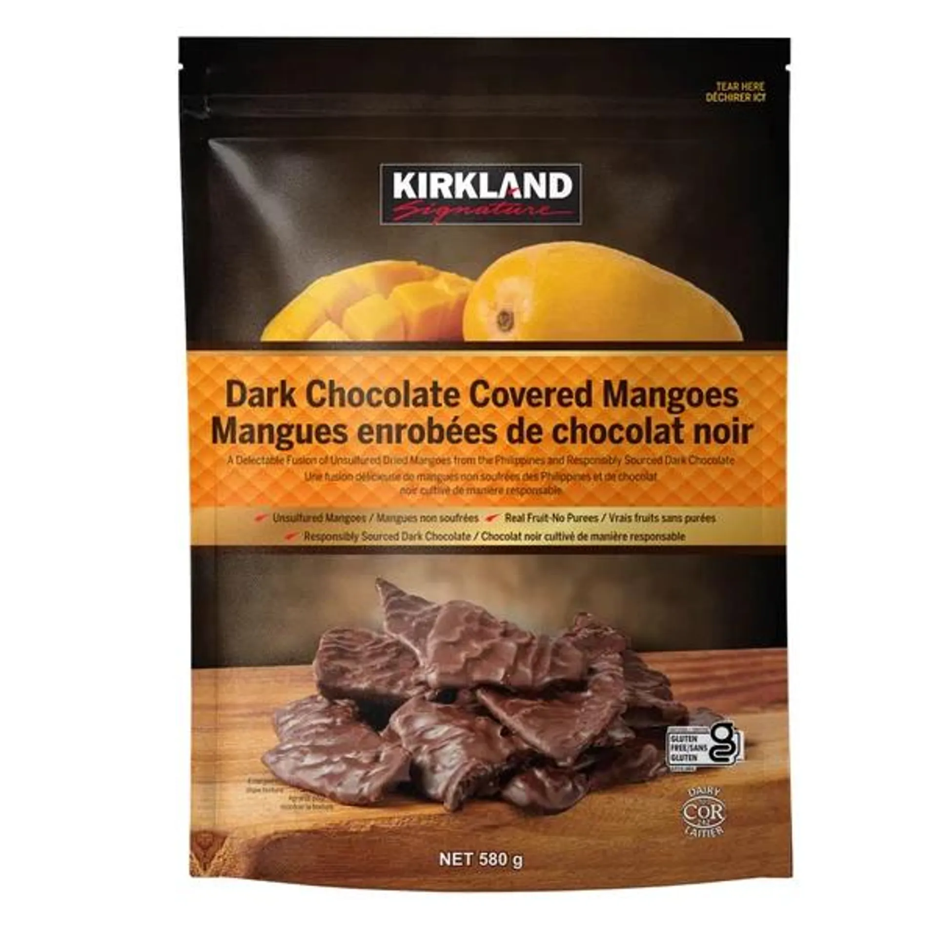 Kirkland Signature Dark Chocolate Covered Mangoes, 580 g