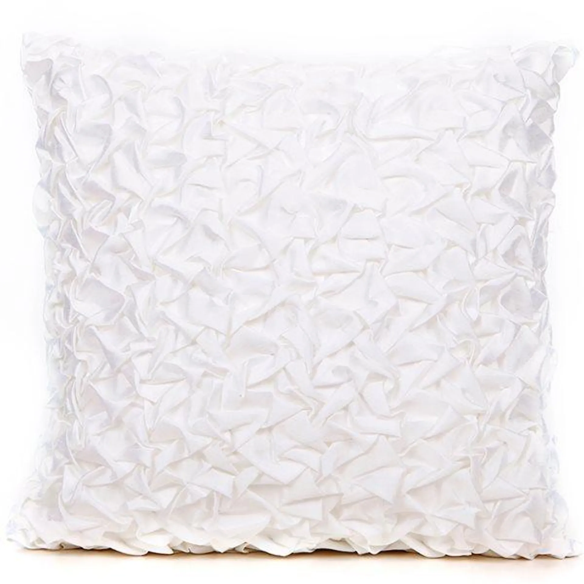 Coussin décoratif carré blanc de 18 po x 18 po Squeeze-Me par Gouchee Home