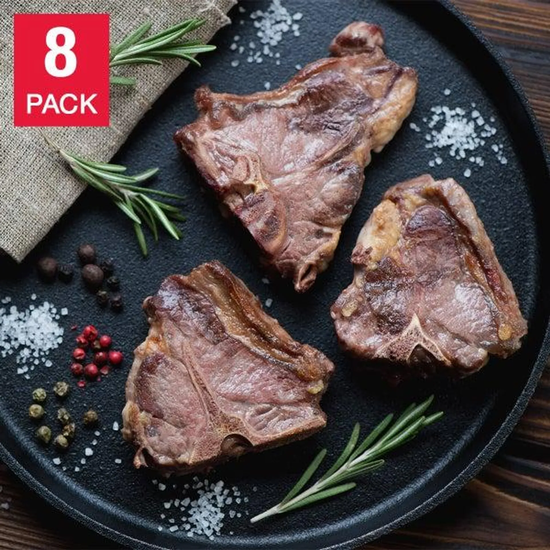 New Zealand Spring Lamb Loin Chops 350 g (0.77 lb) 8-pack