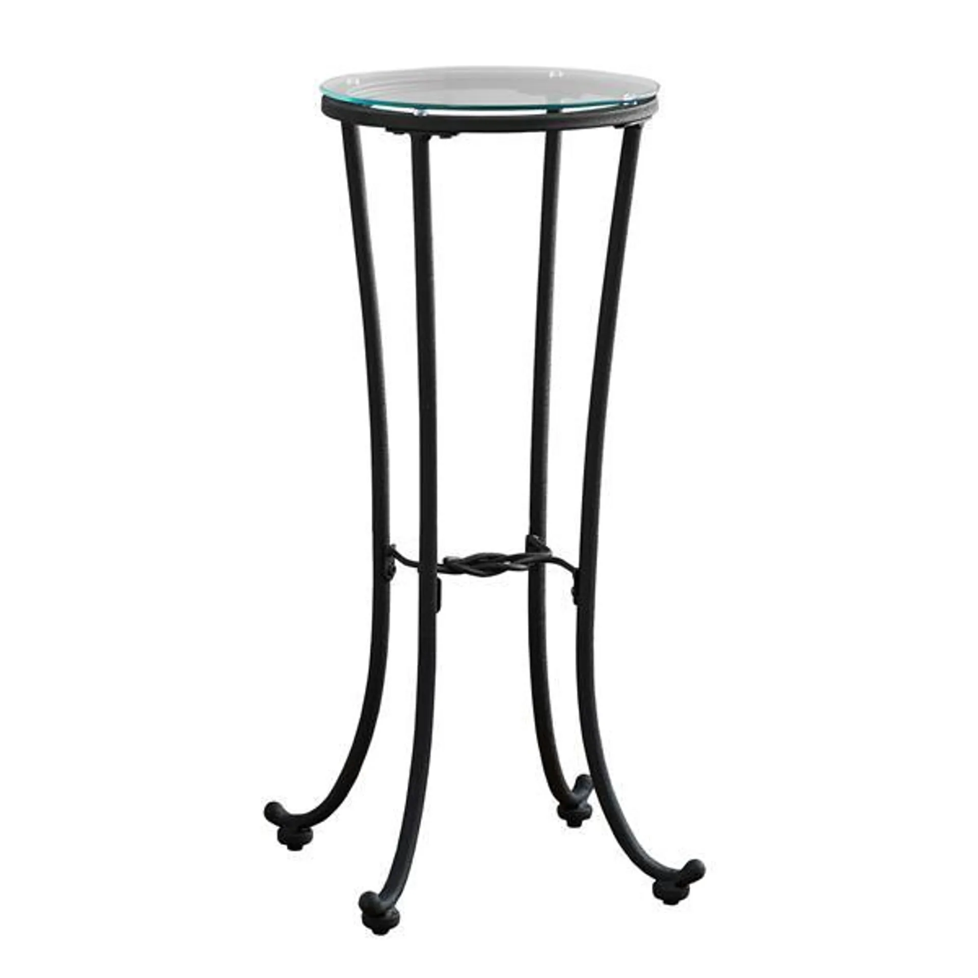 Support à plante Monarch, noir et verre trempé, 28.5 po