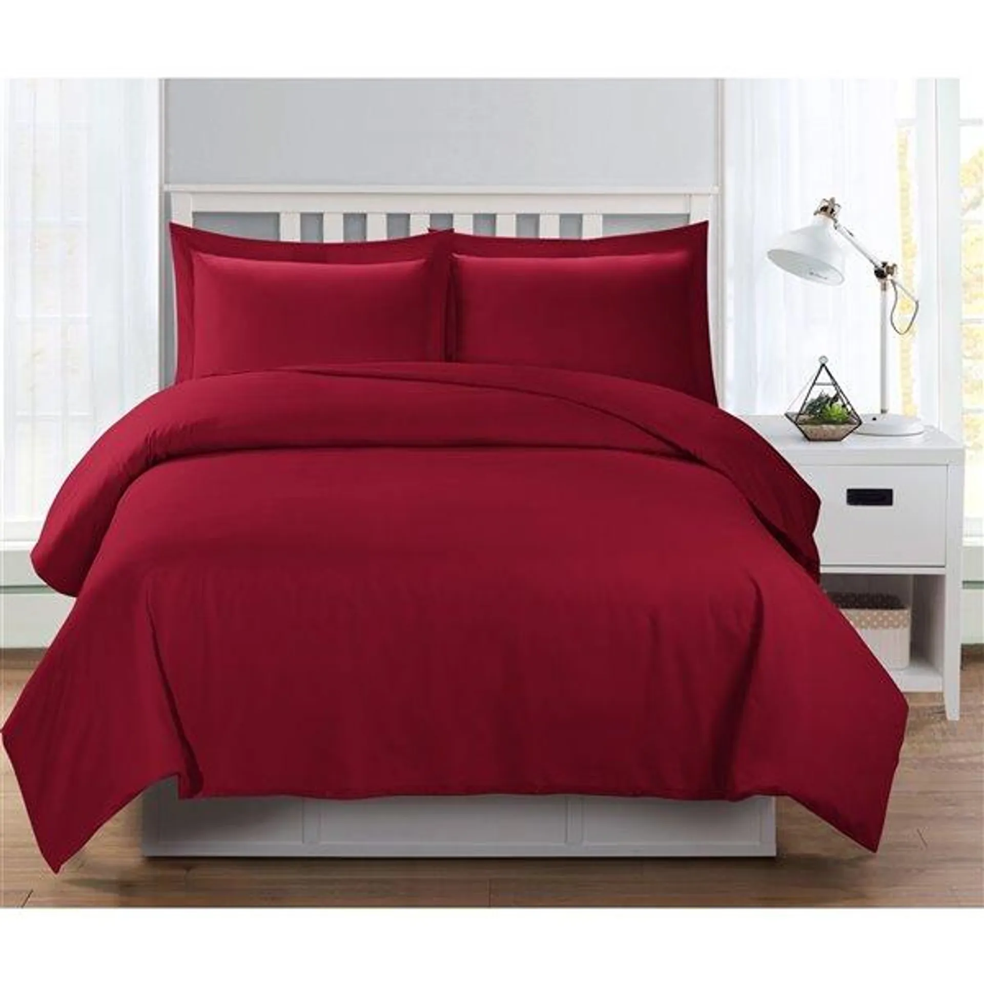 Ensemble de housse de couette rouge très grand lit par Swift Home, 3 mcx