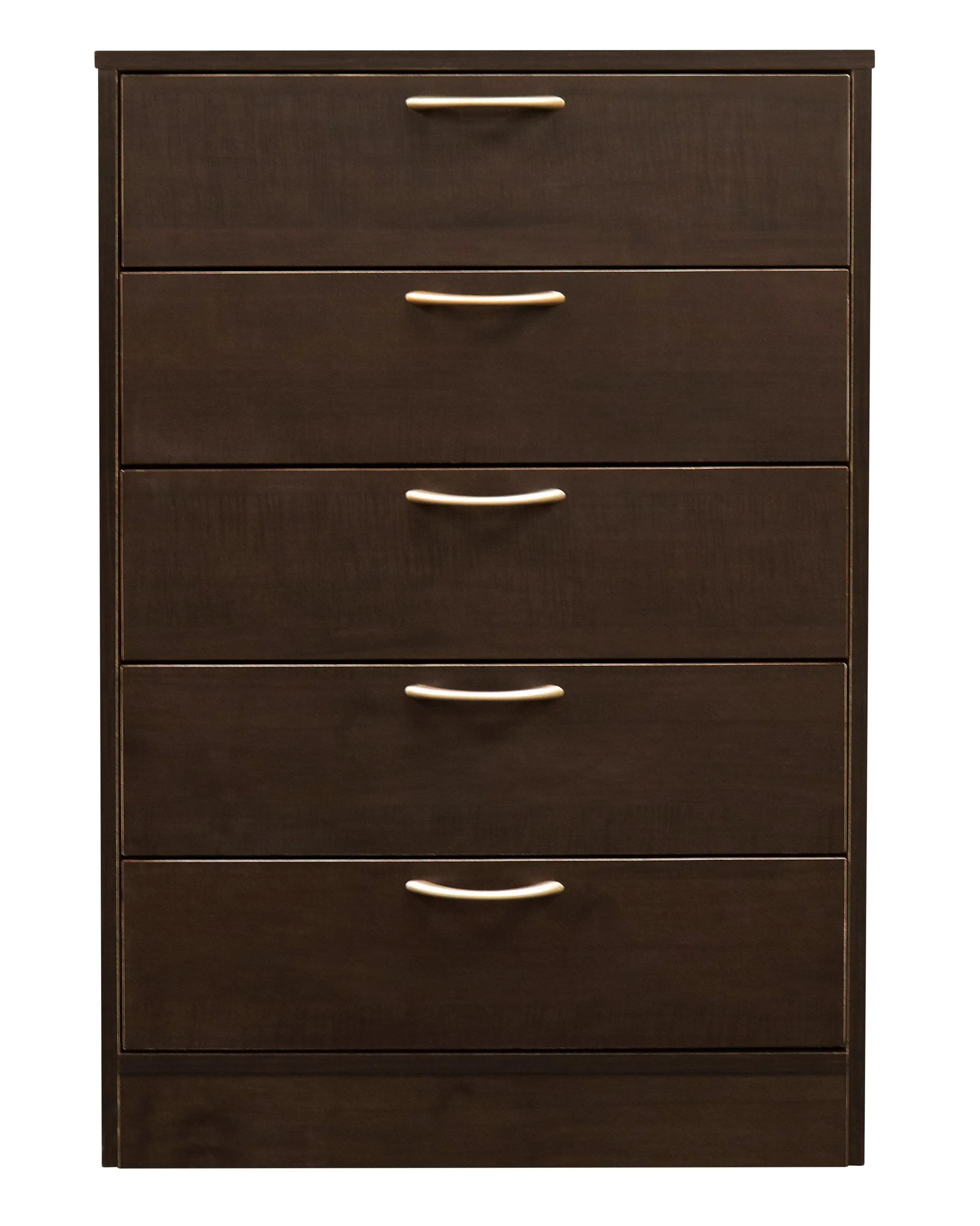 Commode verticale Arlo de 23,6 po (L) x 36,2 po (H) à 5 tiroirs pour la chambre à coucher, fabriquée au Canada - brun espresso