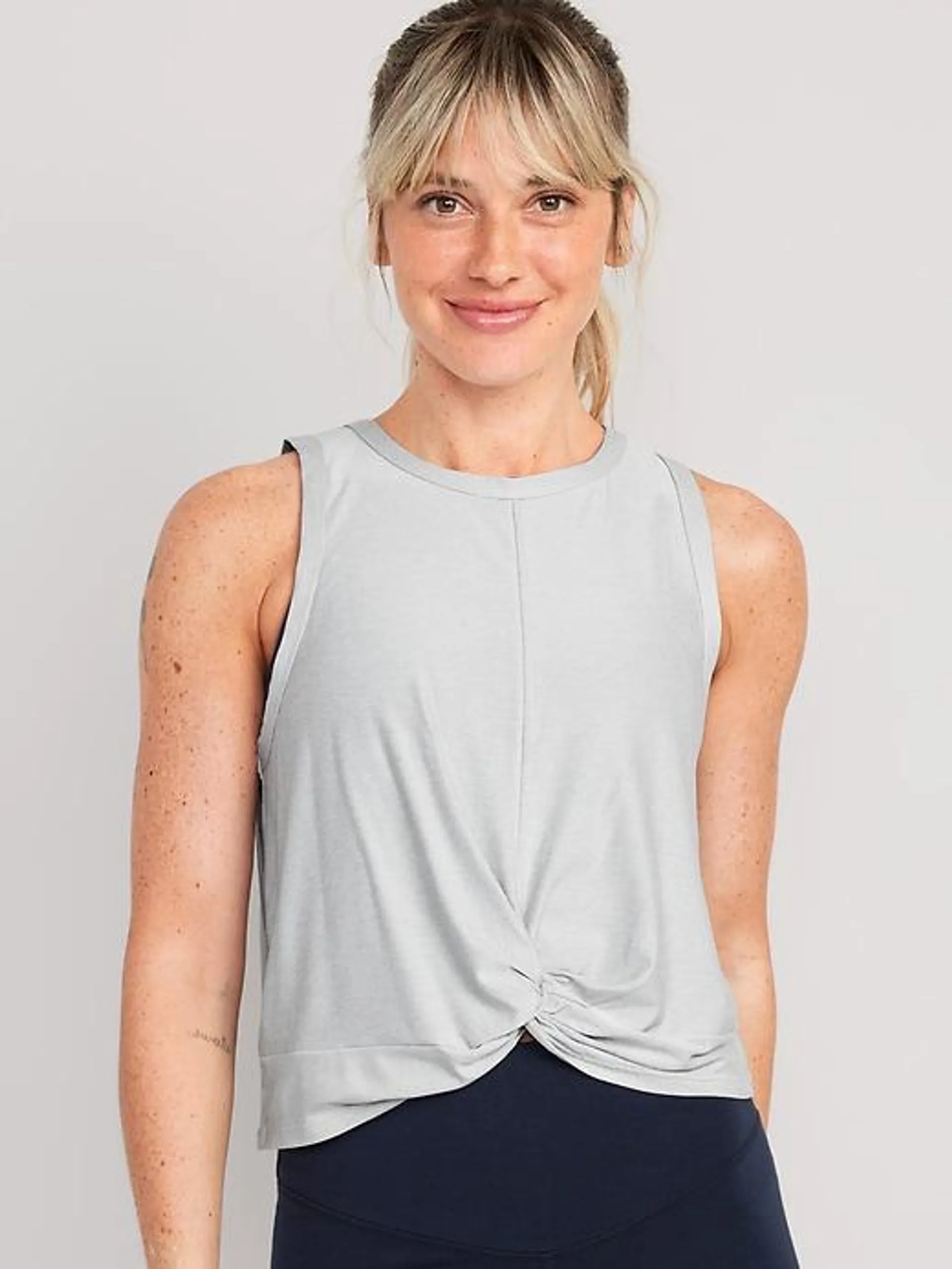 Cloud 94 Soft Twist-Front Cropped Top