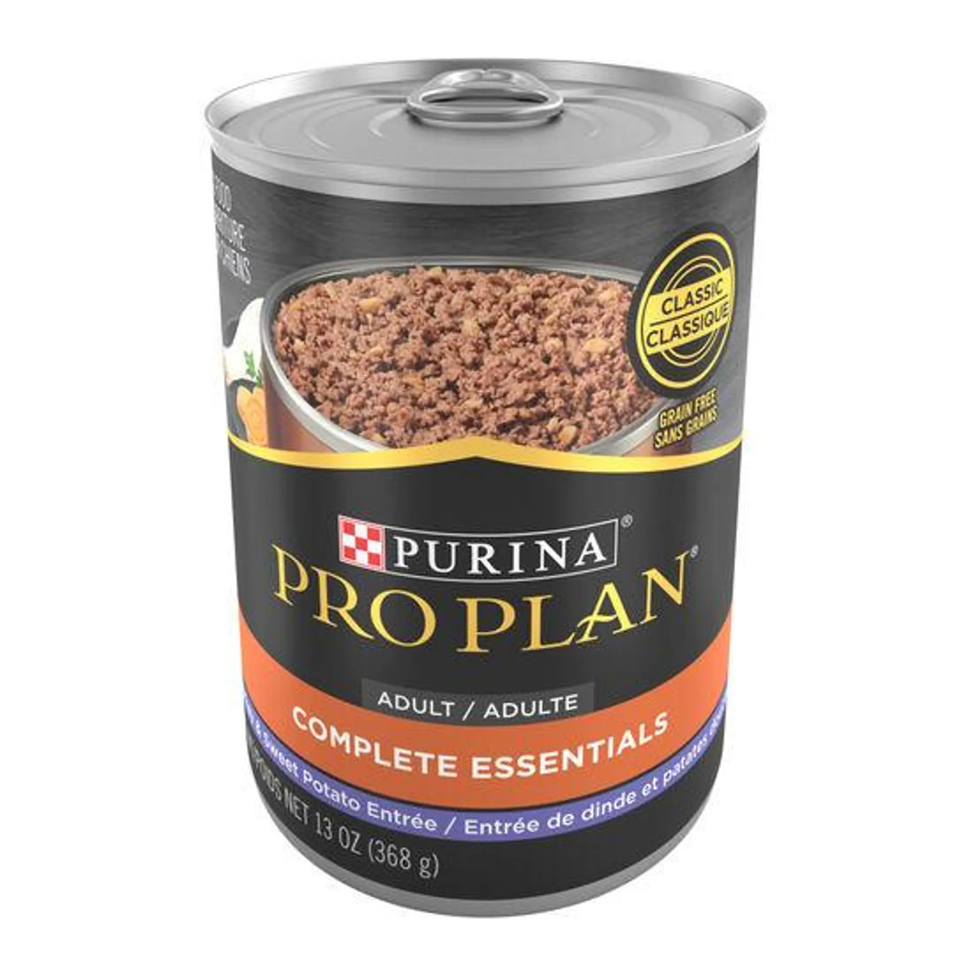 Entrée de dinde et patates douces « Complete Essentials Classic » sans grains pour chiens adultes, 368 g