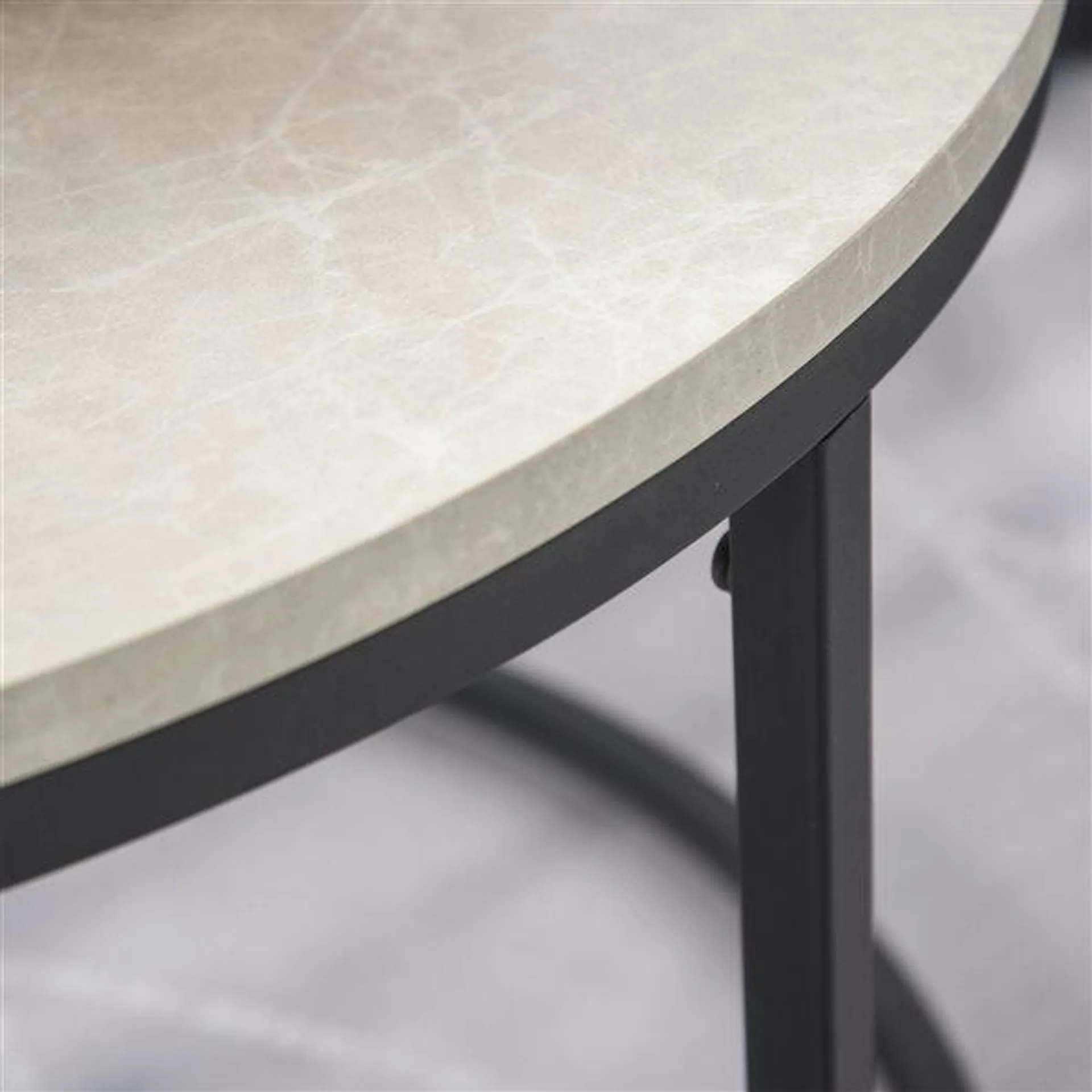 Table d'appoint par HomCom gris et noir, ensemble de 2