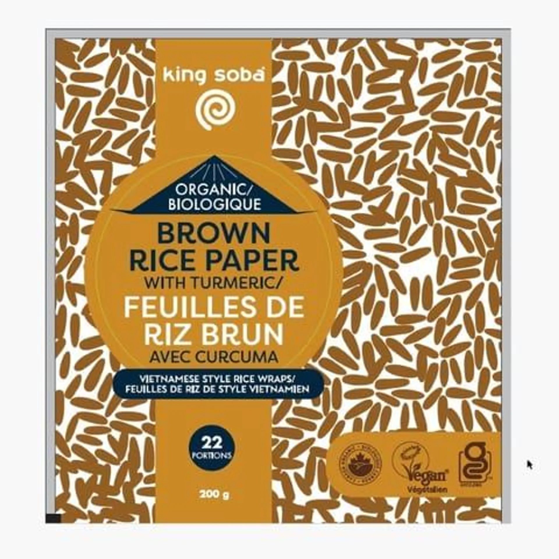 Feuilles de riz brun avec curcuma biologiques