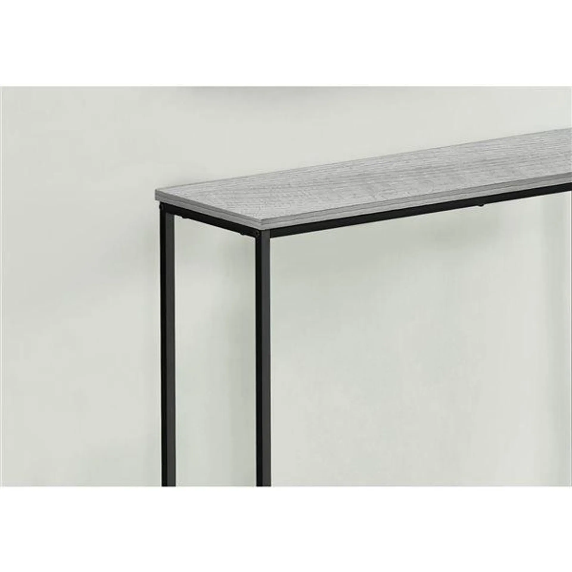 Table console moderne en stratifié gris et structure en métal noir de Monarch Specialties, 31,5 po