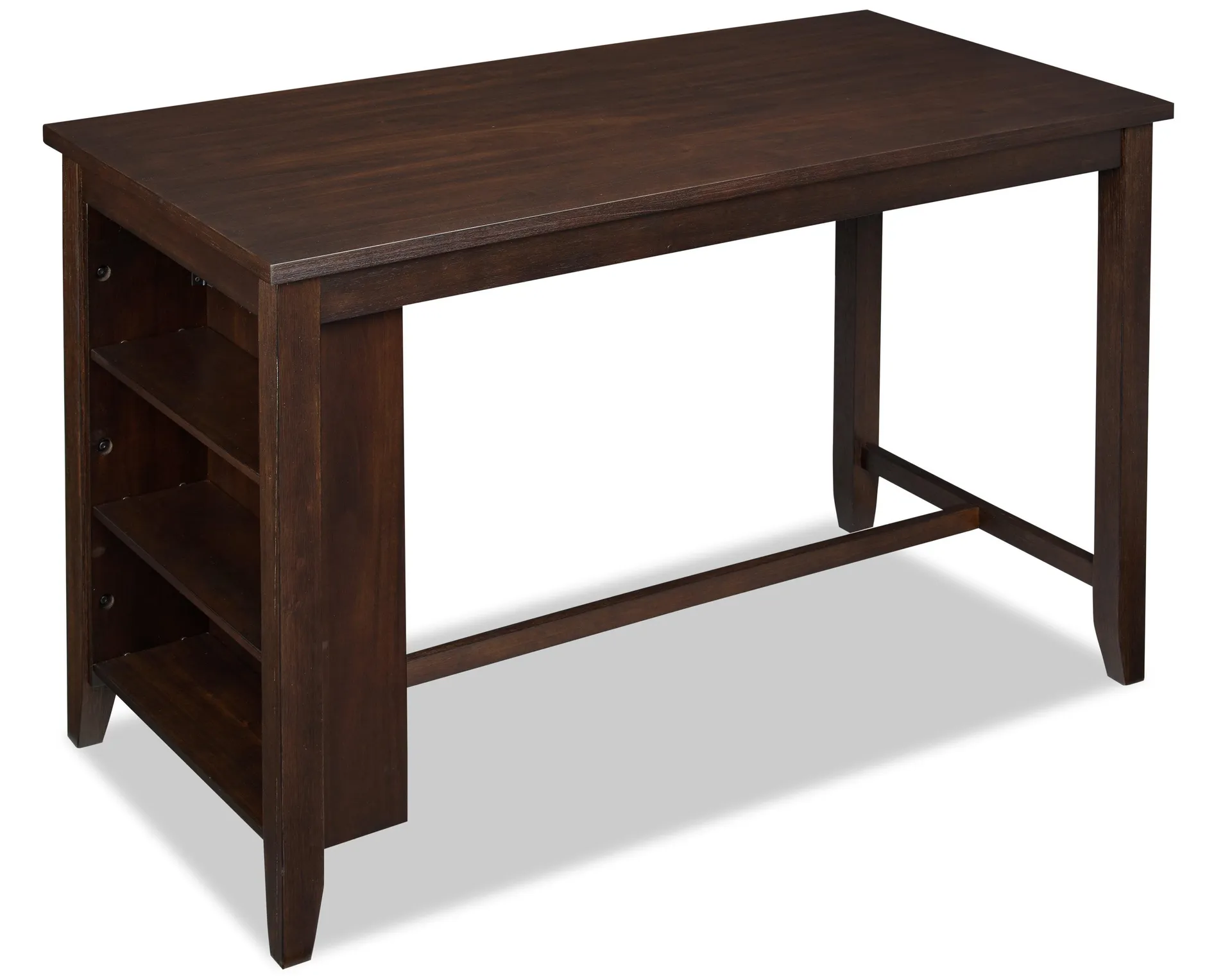 Table de salle à manger Astoria de 60 po (L) de hauteur comptoir avec tablettes intégrées - brune