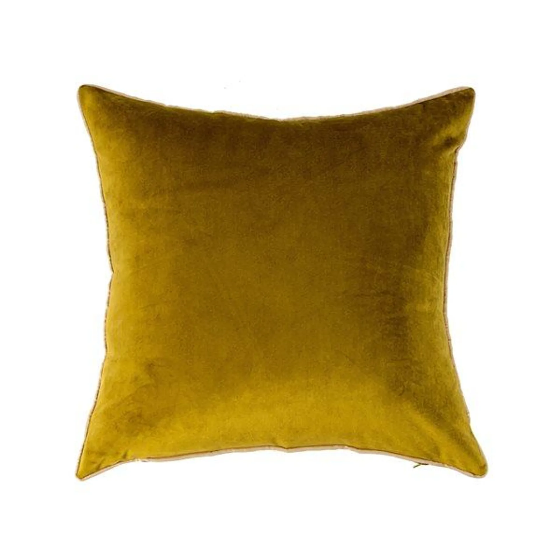 Coussin décoratif carré ocre de 18 po x 18 po Solid Velvet par Gouchee Home