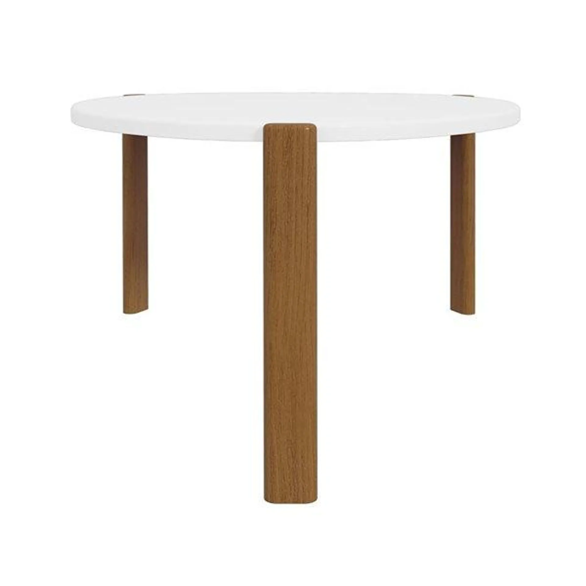 Table basse moderne du milieu du siècle Gales par Manhattan Comfort avec pieds en bois massif blanc mat