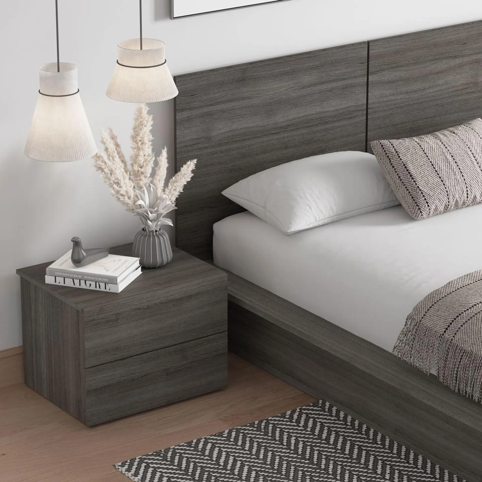 Mobilier de chambre à coucher James 3 pièces - Grand