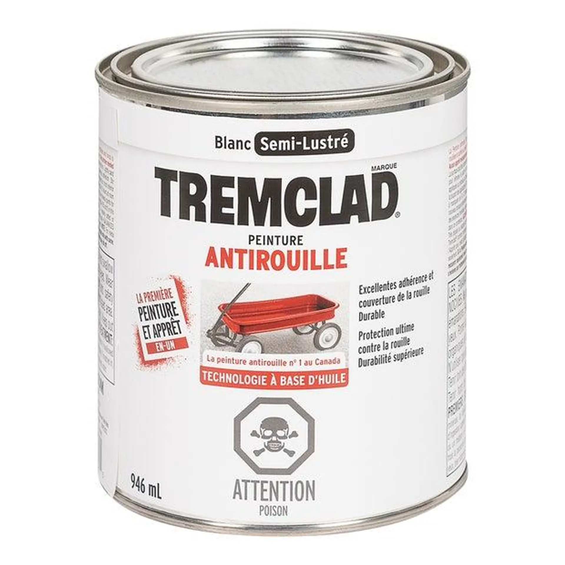 Peinture antirouille Tremclad blanc semi-lustré 946 ml