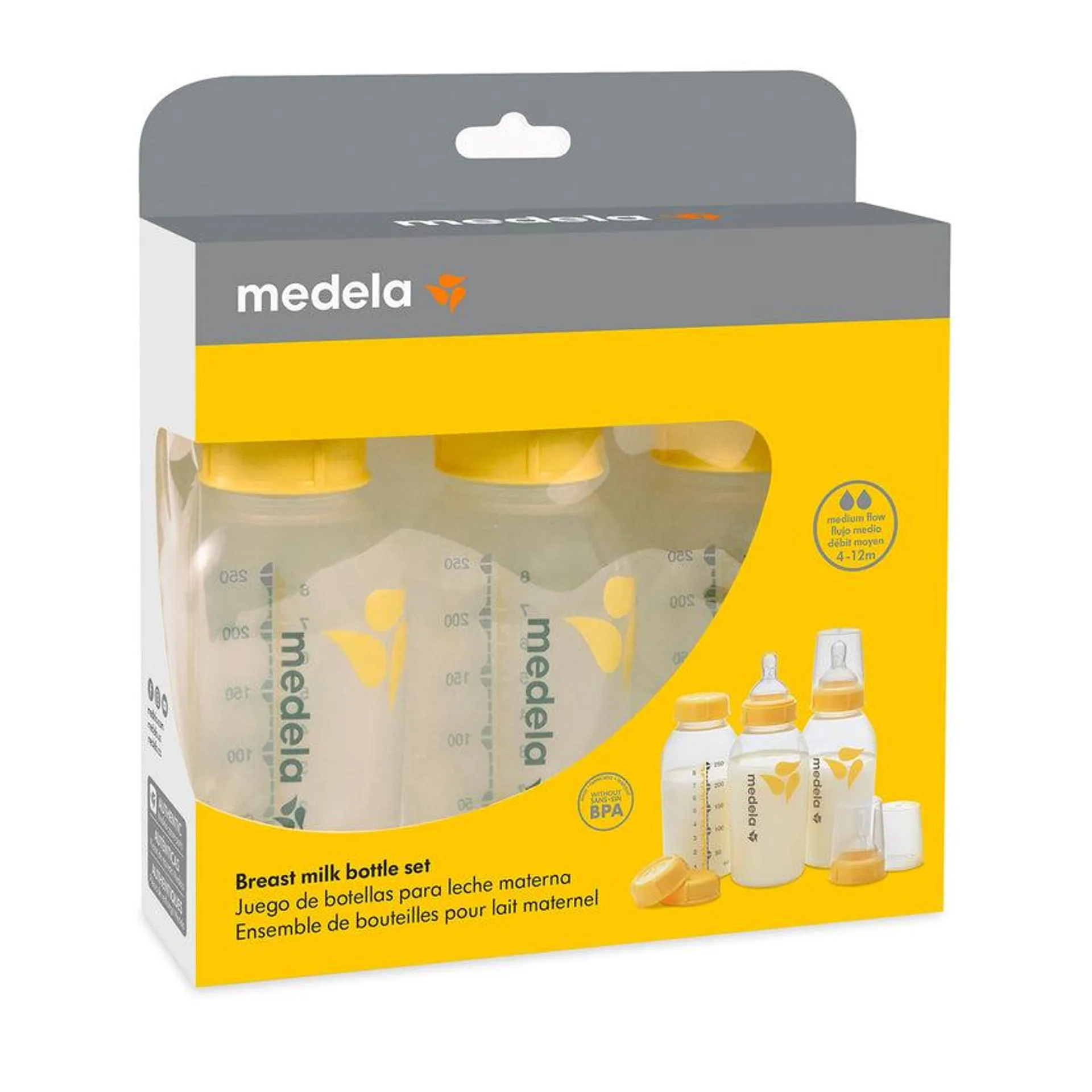 Ensemble Bouteilles de Conservation pour Lait Maternel (3) - 250ml