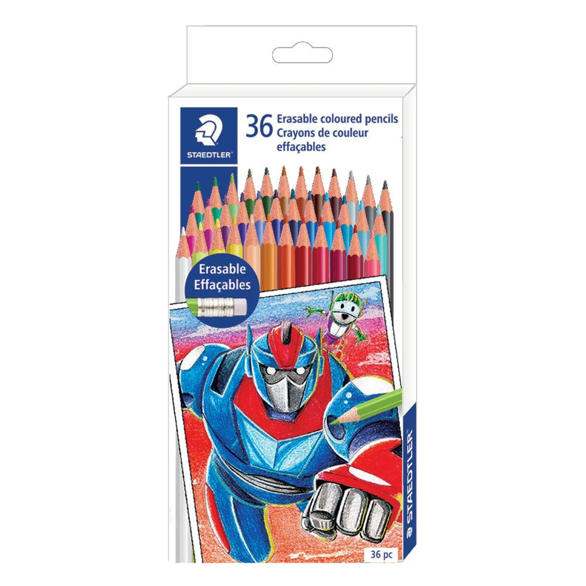 Staedtler - Crayons de couleur effaçables, couleurs assorties, paquet de 36