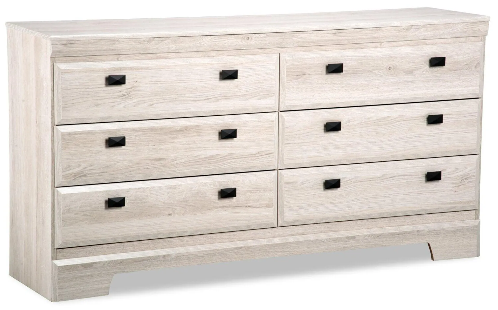 Commode Yorkdale de 61,4 po (L) x 32,3 po (H) à 6 tiroirs pour la chambre à coucher, fabriquée au Canada - blanche