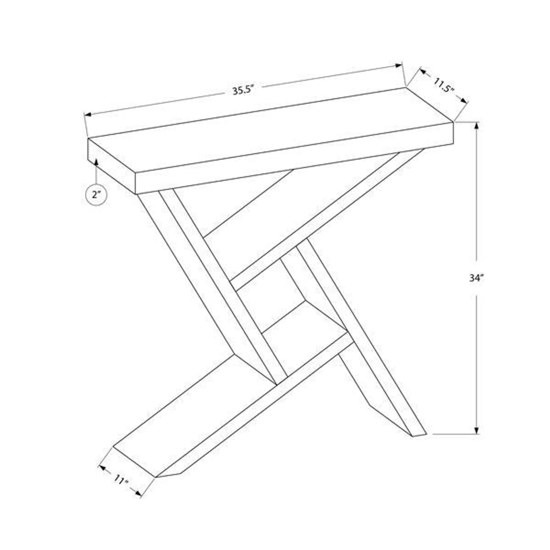 Table d'appoint Monarch, 35,5 po x 34 po, composite, blanc