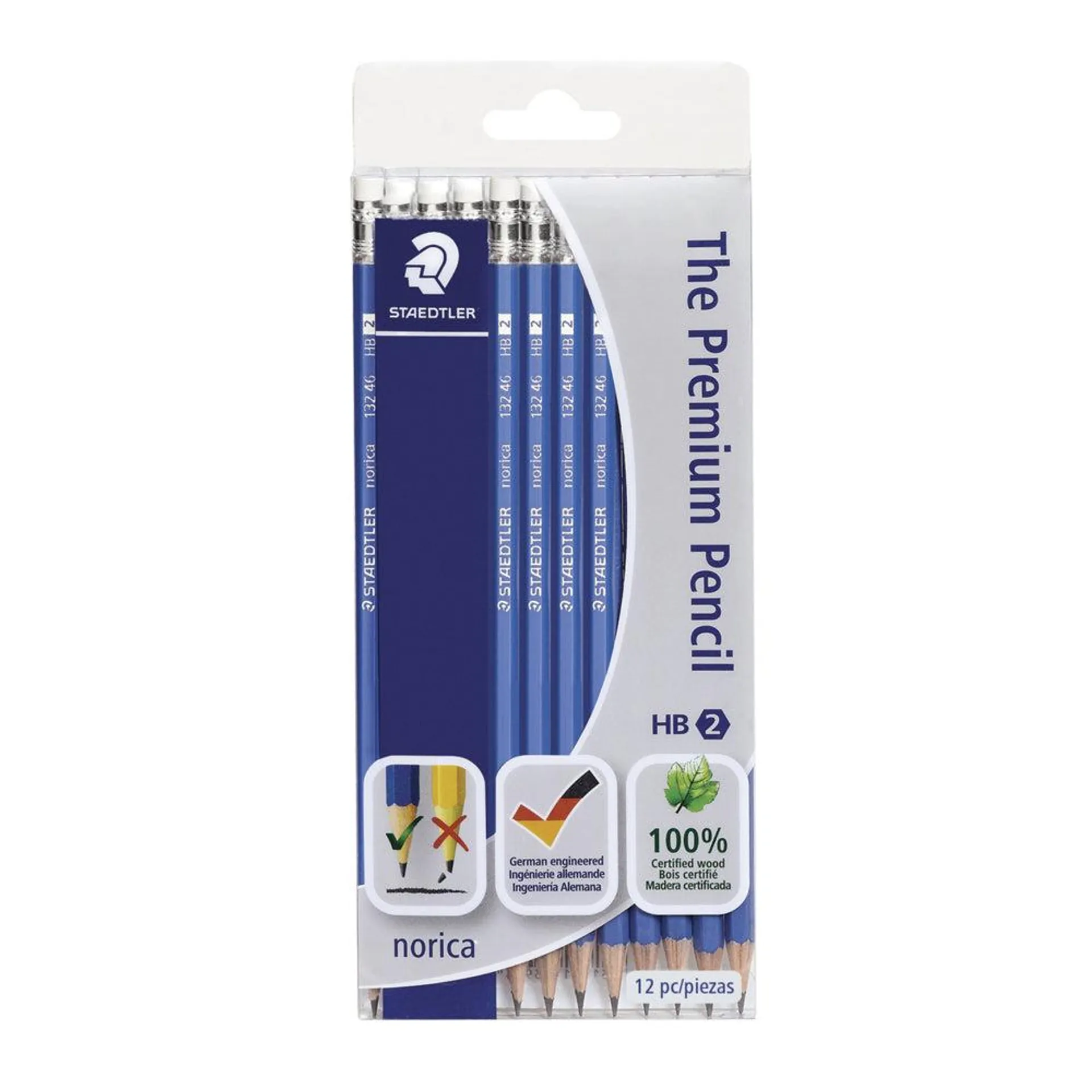 Staedtler norica - The Premium Pencil - n2 HB Crayons en bois - Paquet de 12